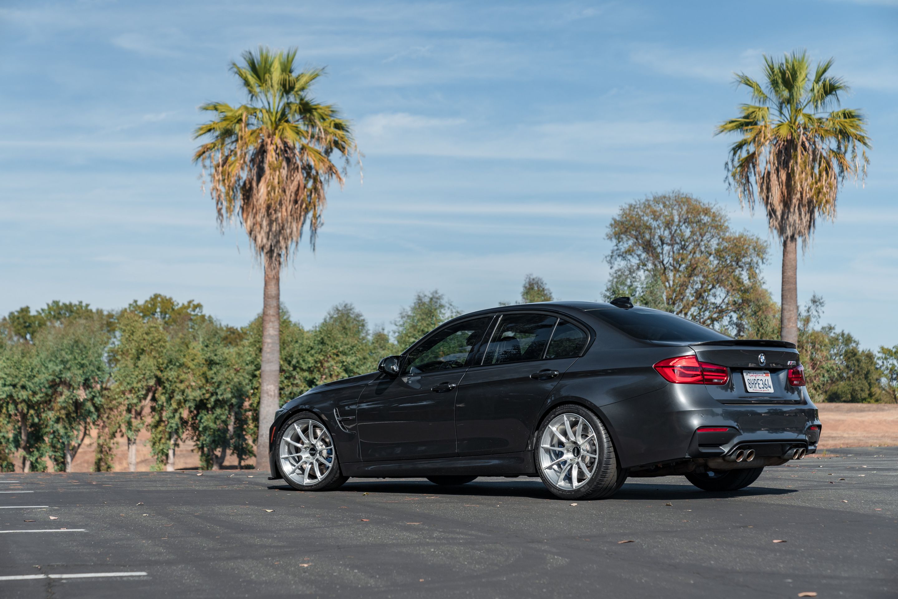 Grey BMW F80 M3 with 19" SM-10RS Apex wheels in Brushed Clear