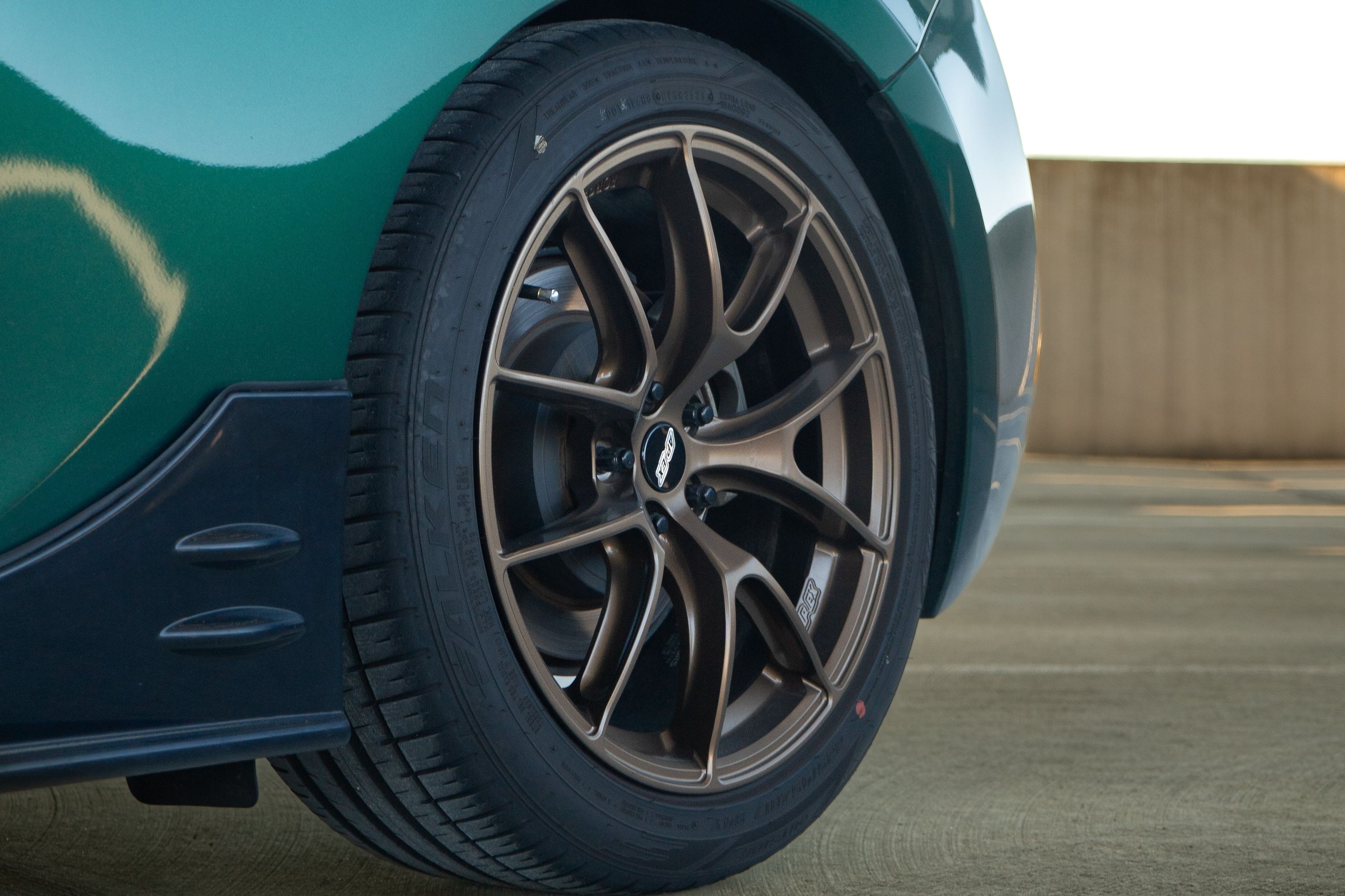 Green Toyota 86 / GT86 / FT86 with 17" VS-5RS Apex wheels in Satin Bronze