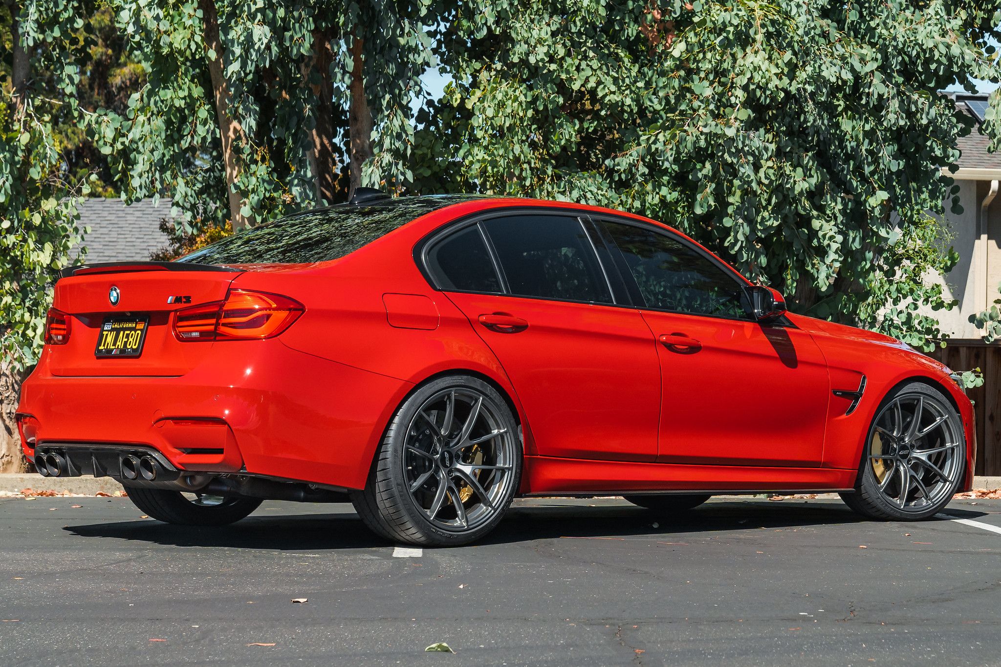 Red BMW F80 M3 with 20" VS-5RS Apex wheels in Anthracite