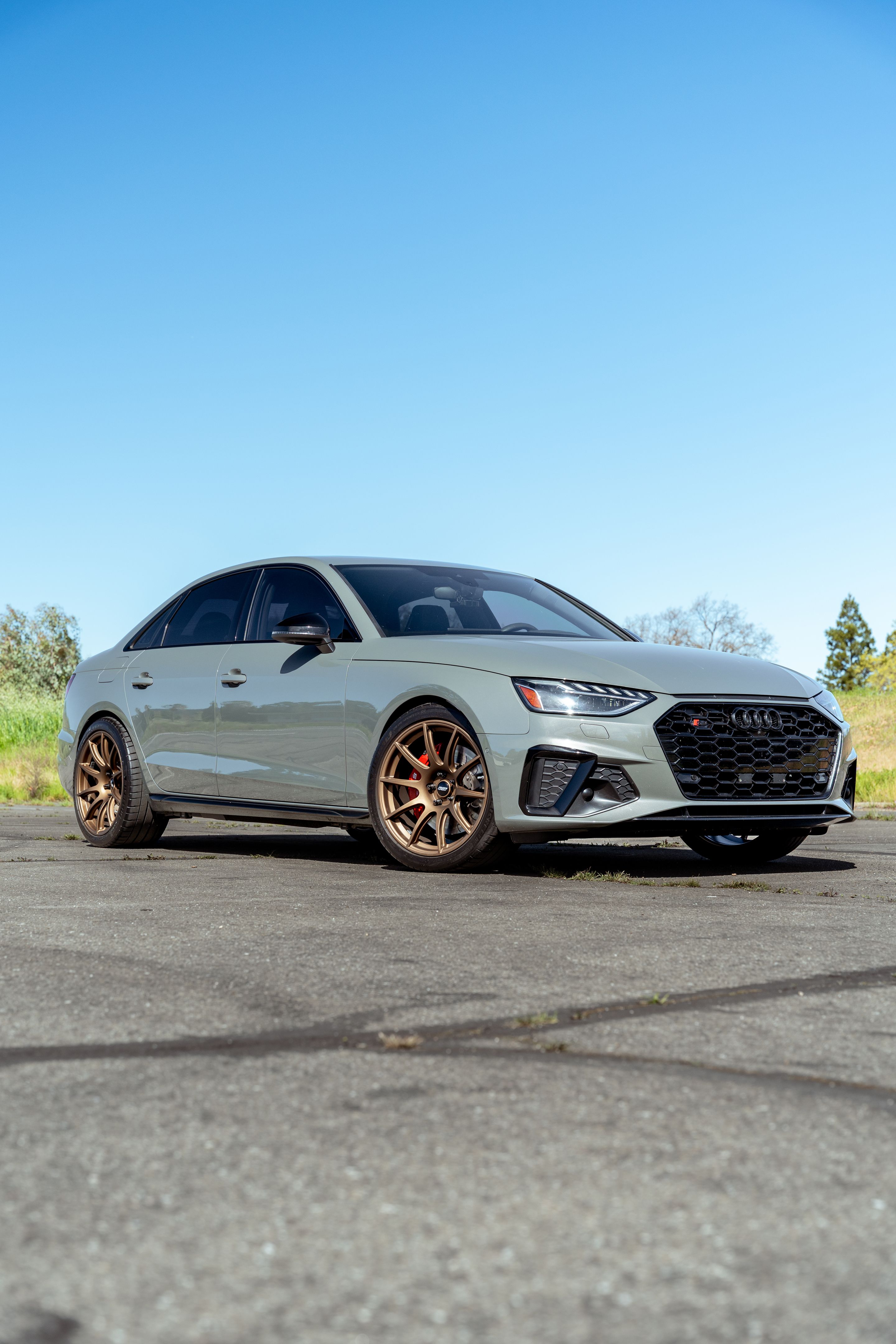 Grey Audi B9 S4 with 19" SM-10 Apex wheels in Satin Bronze
