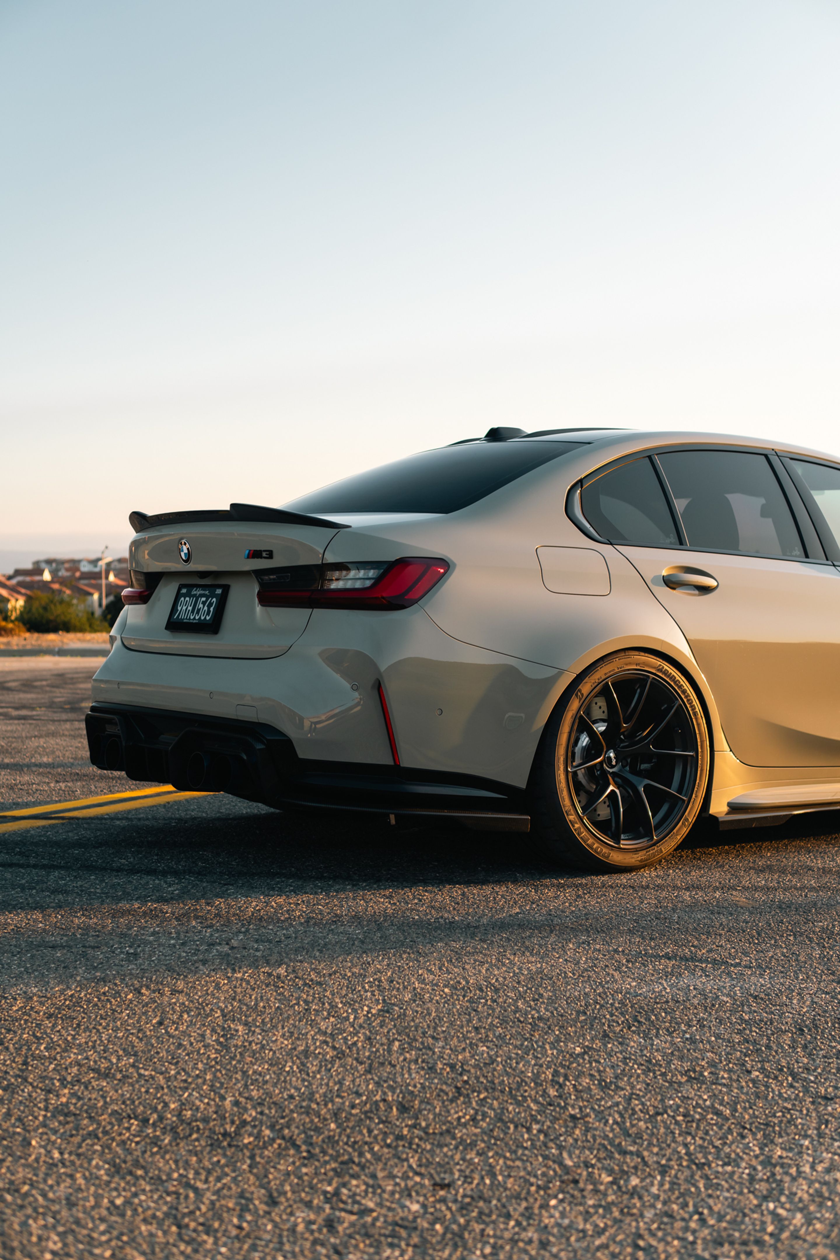Grey BMW G80 M3 with 19" VS-5RS Apex wheels in Satin Black