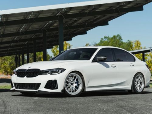 White BMW 3 Series - ML-7RT in Machined Lip Race Silver