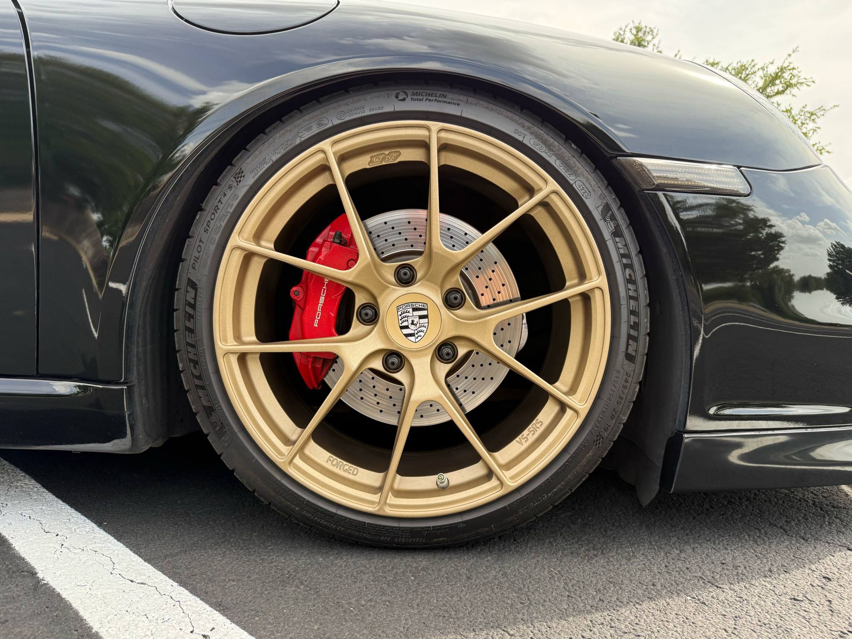 Black Porsche 911 997 Carrera S with 19" VS-5RS Apex wheels in Custom Finish