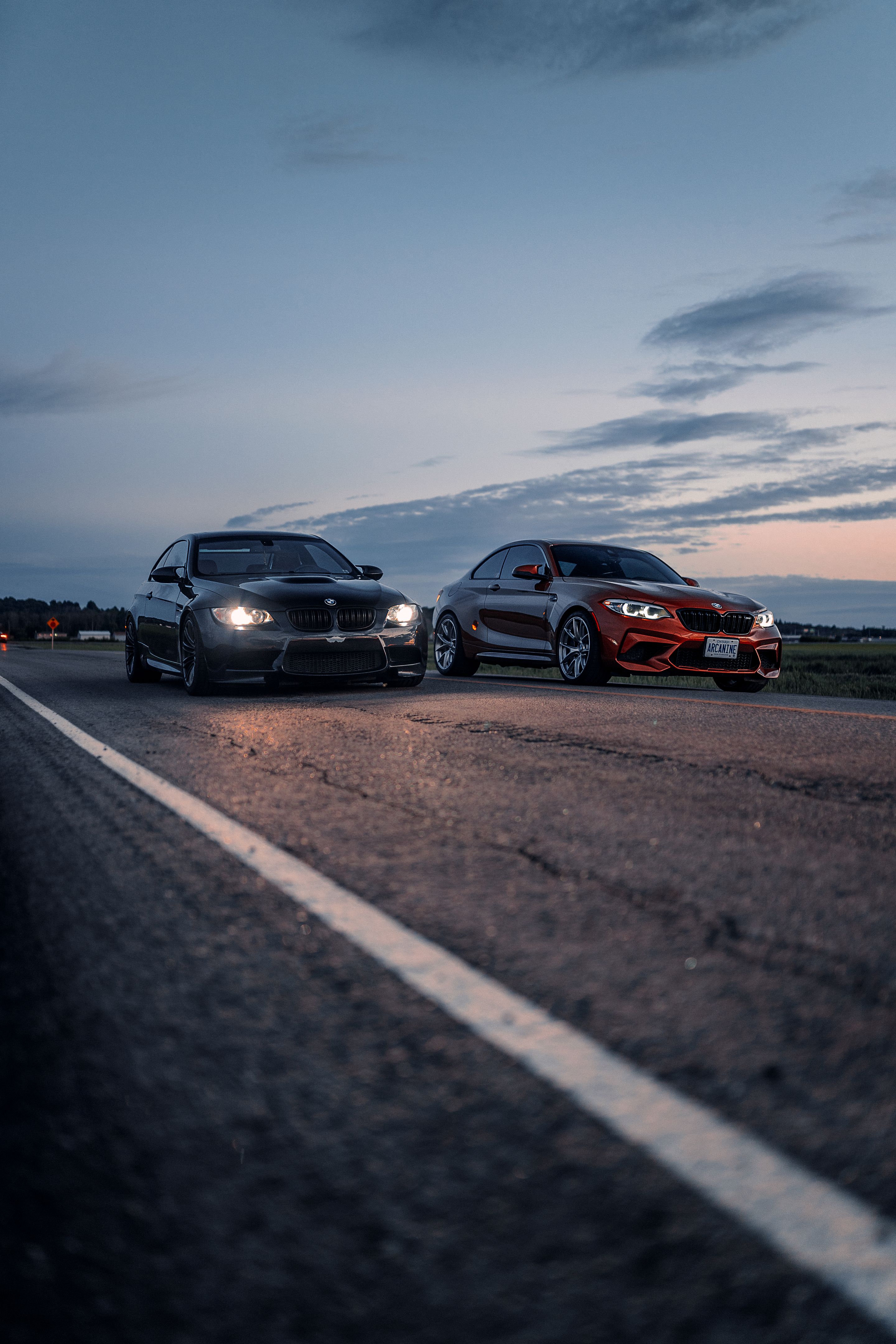 Orange BMW F87 M2 with 19" VS-5RS Apex wheels in Brushed Clear