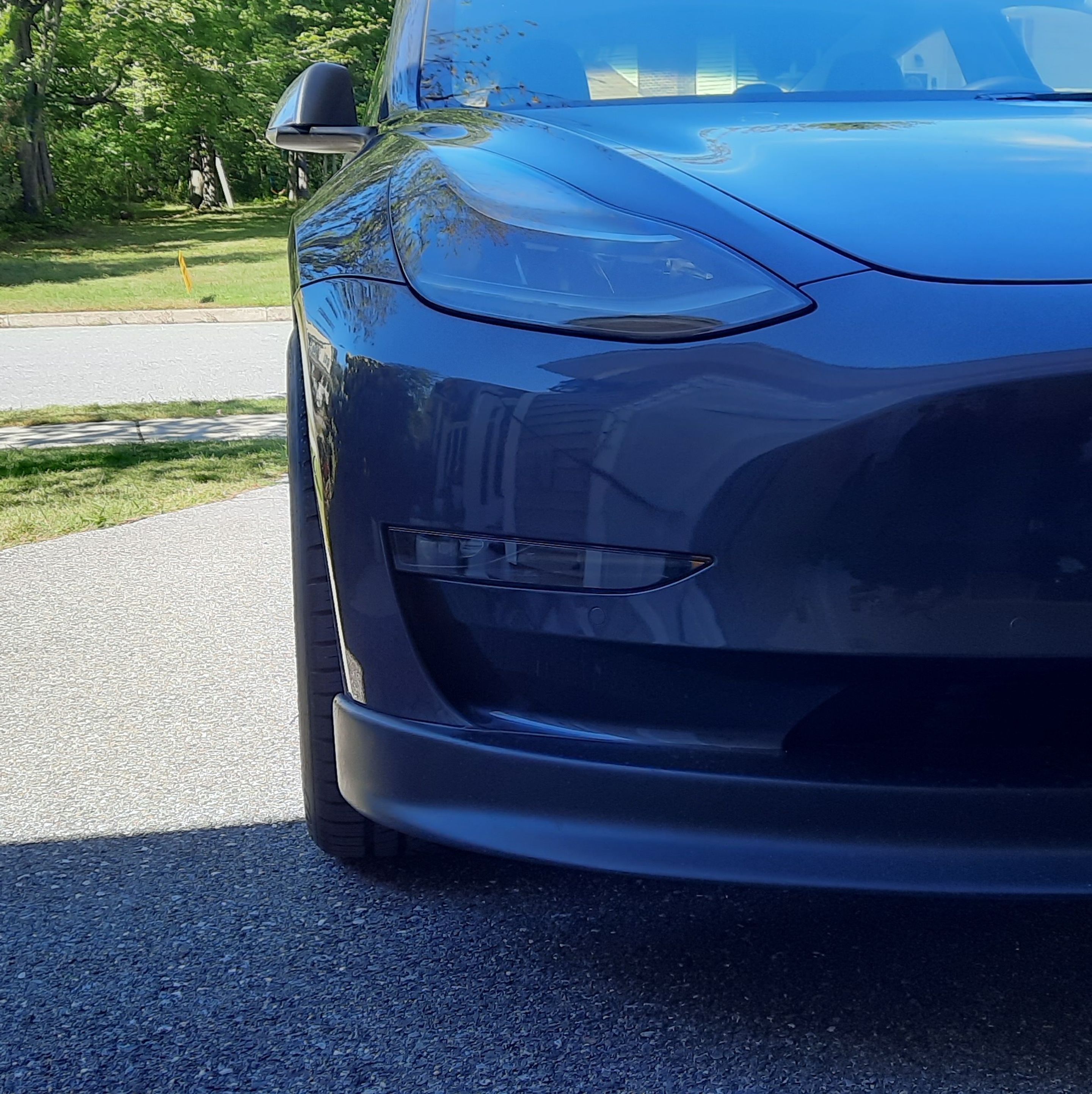 Grey Tesla Model 3 with 19" VS-5RS Apex wheels in Satin Black