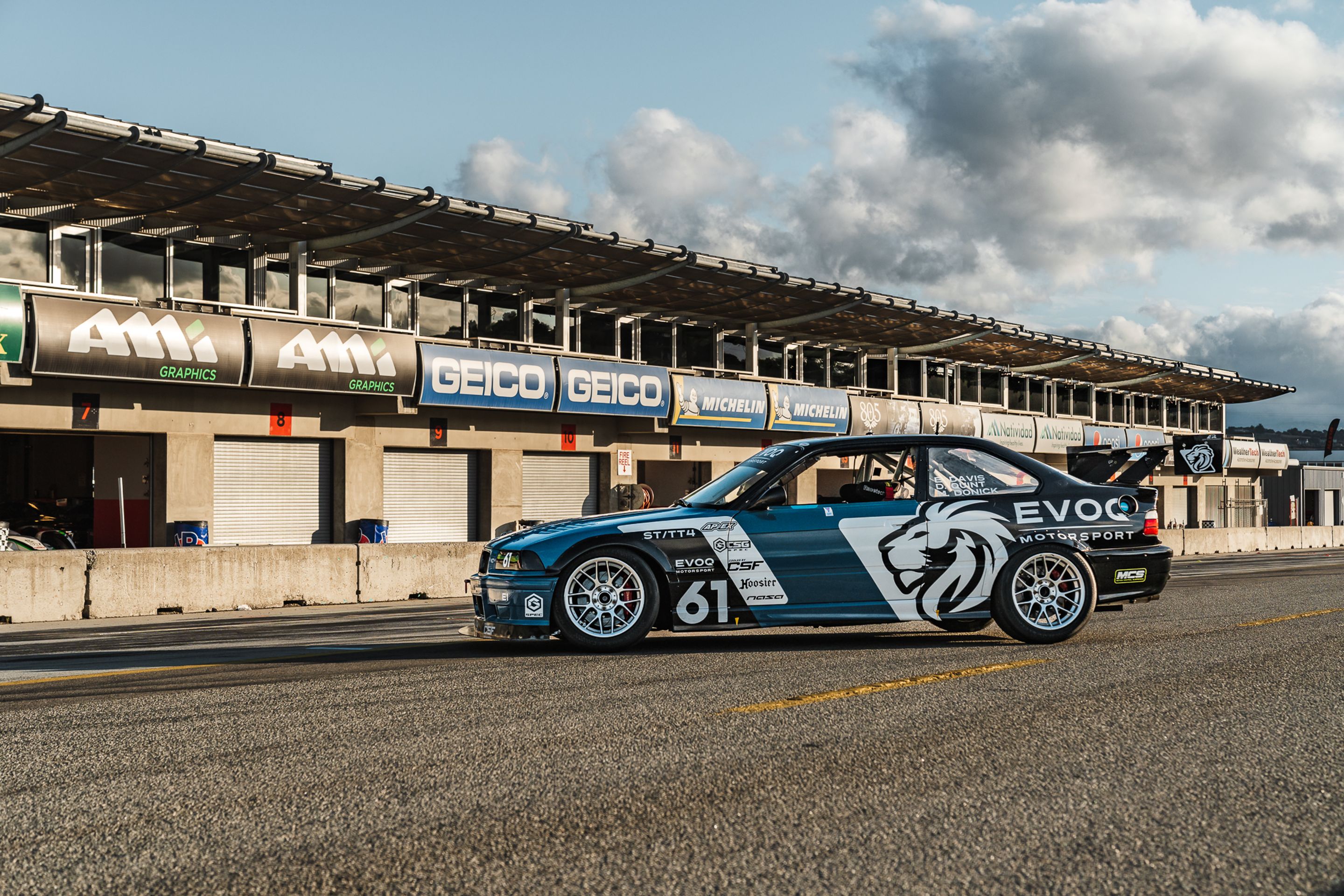 Multicolor BMW E36 3 Series with 17" ARC-8 Apex wheels in Hyper Silver