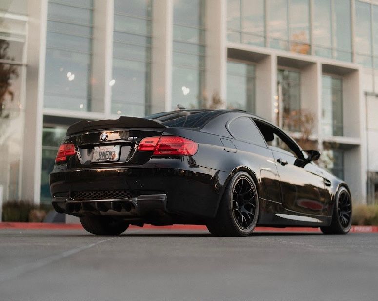 Black BMW E92 Coupe M3 with 18" EC-7 Apex wheels in Satin Black
