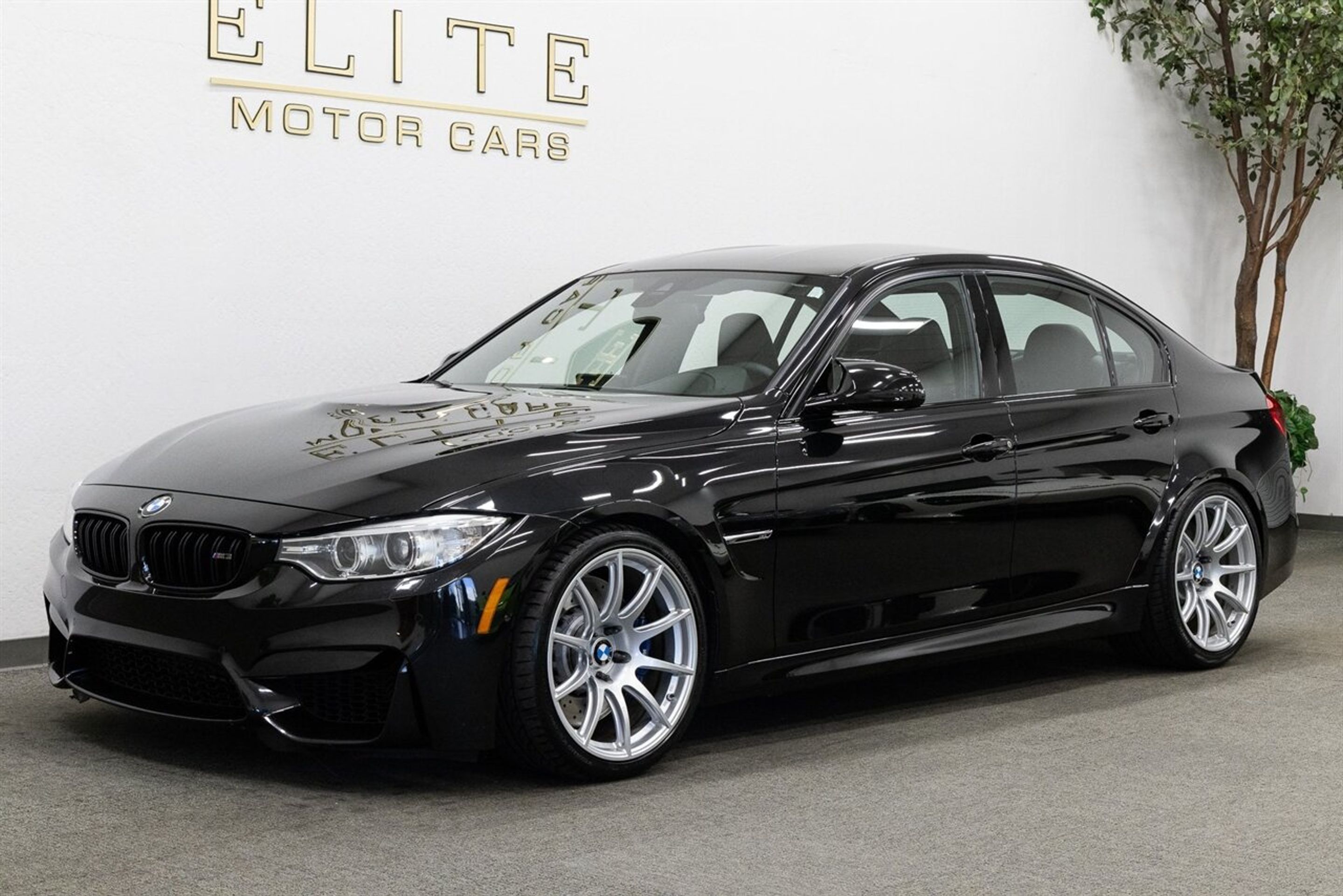Black BMW F80 M3 with 19" SM-10 Apex wheels in Race Silver