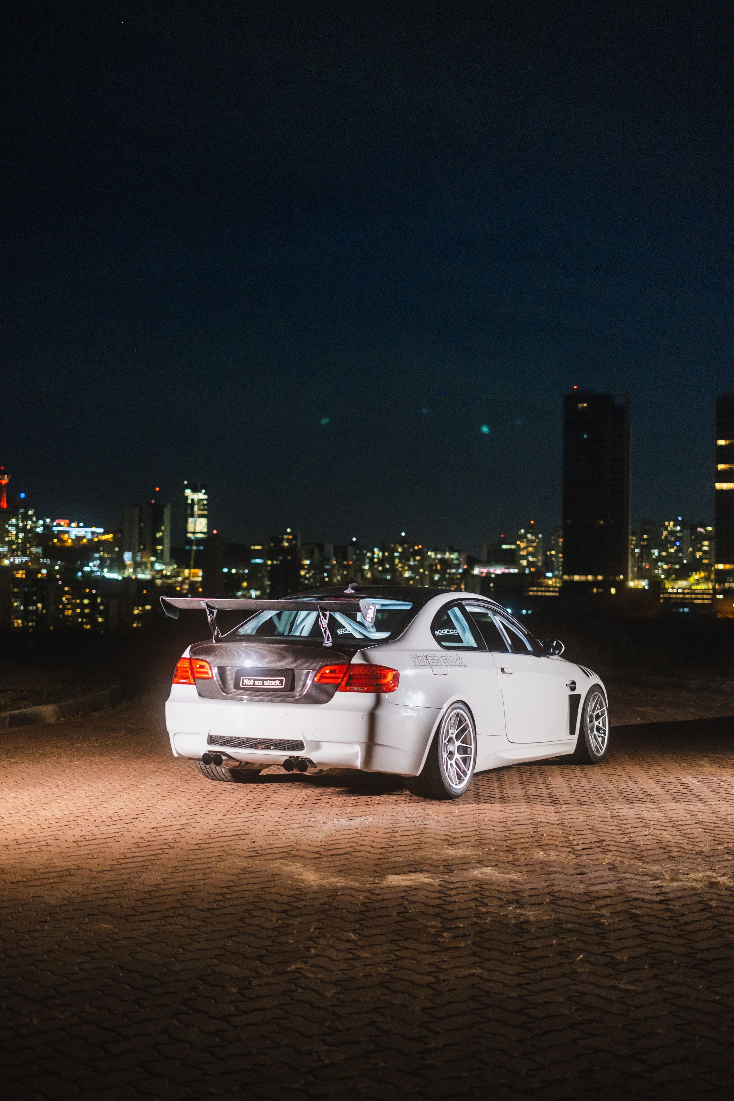 White BMW E92 Coupe M3 with 18" ARC-8 Apex wheels in Hyper Silver