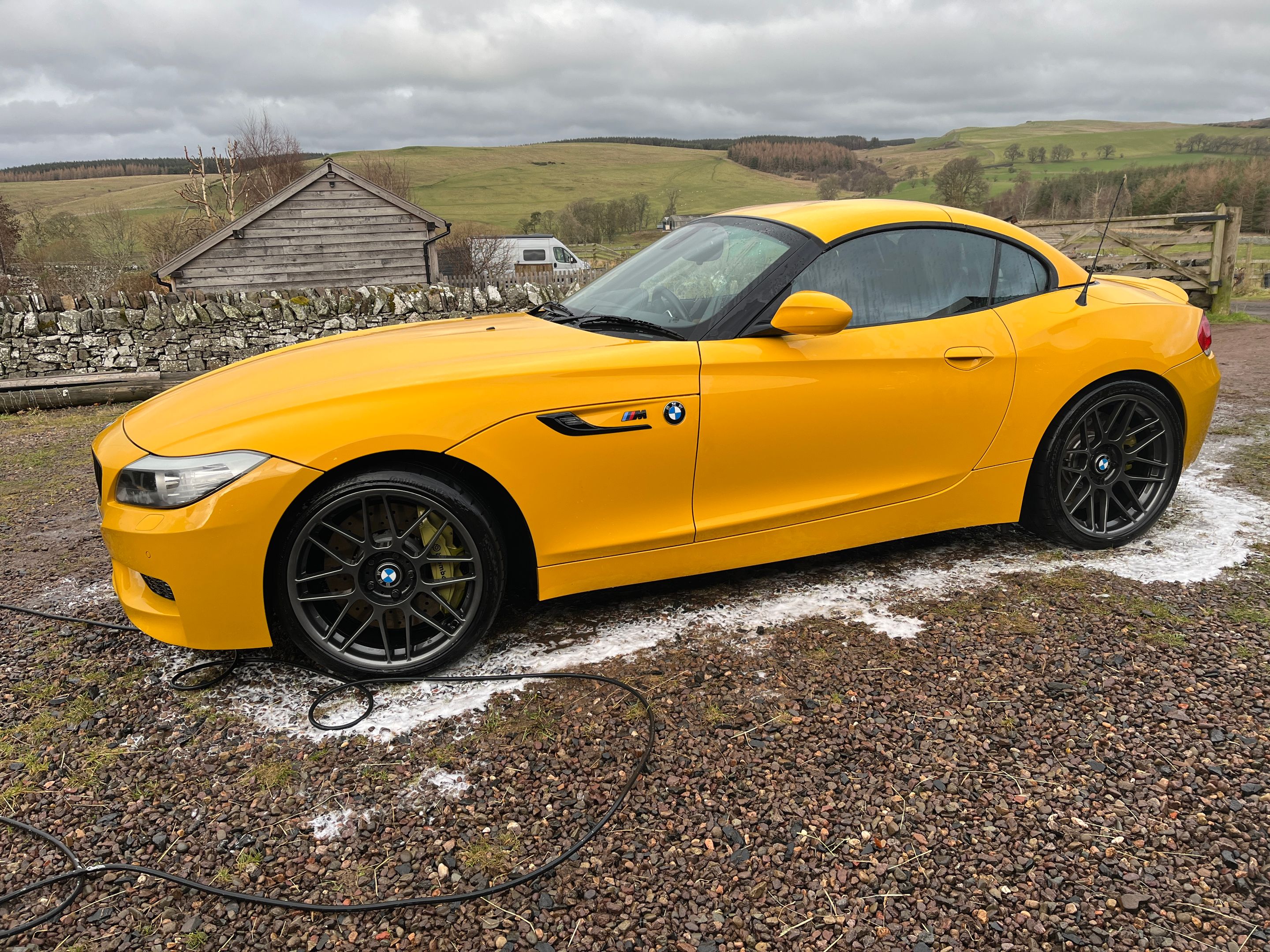 Yellow BMW E89 Z4 with 19" ARC-8 Apex wheels in Anthracite