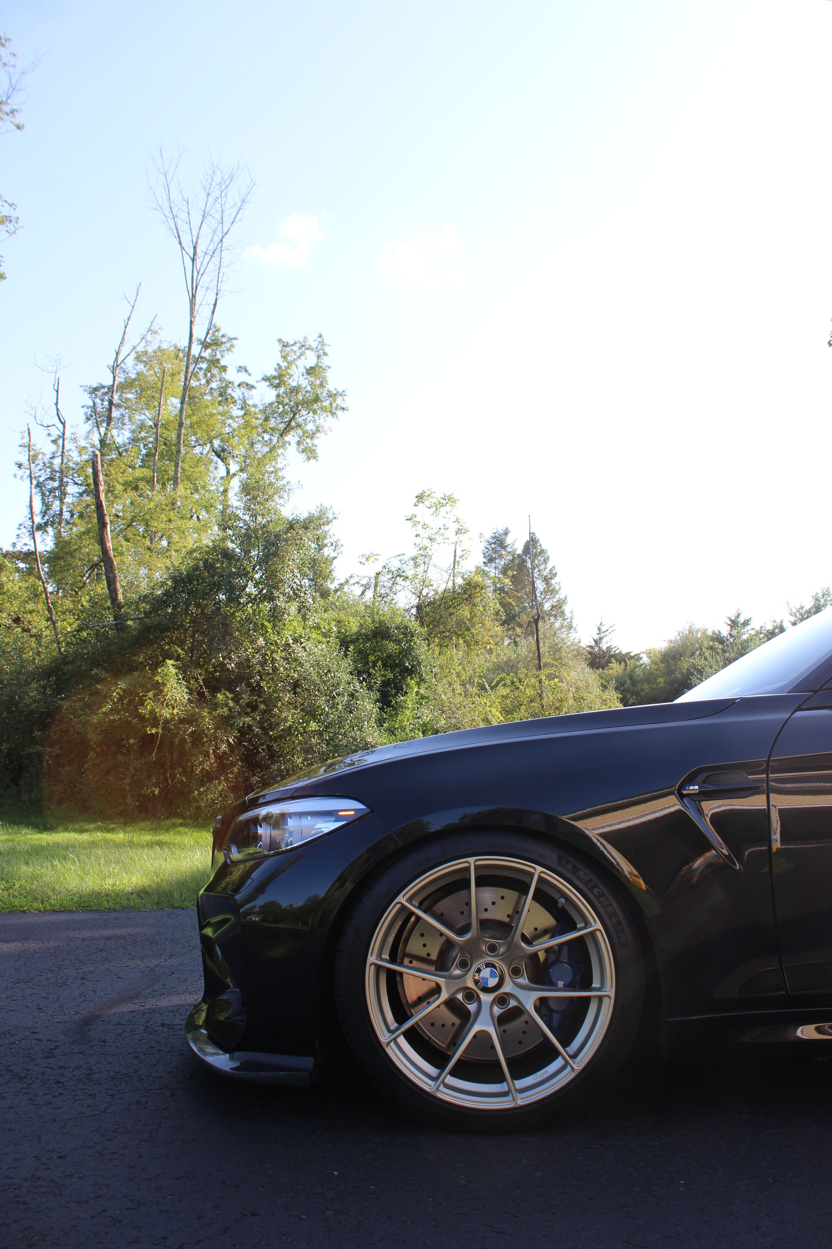 Black BMW F87 M2 with 19" VS-5RS Apex wheels in Motorsport Gold