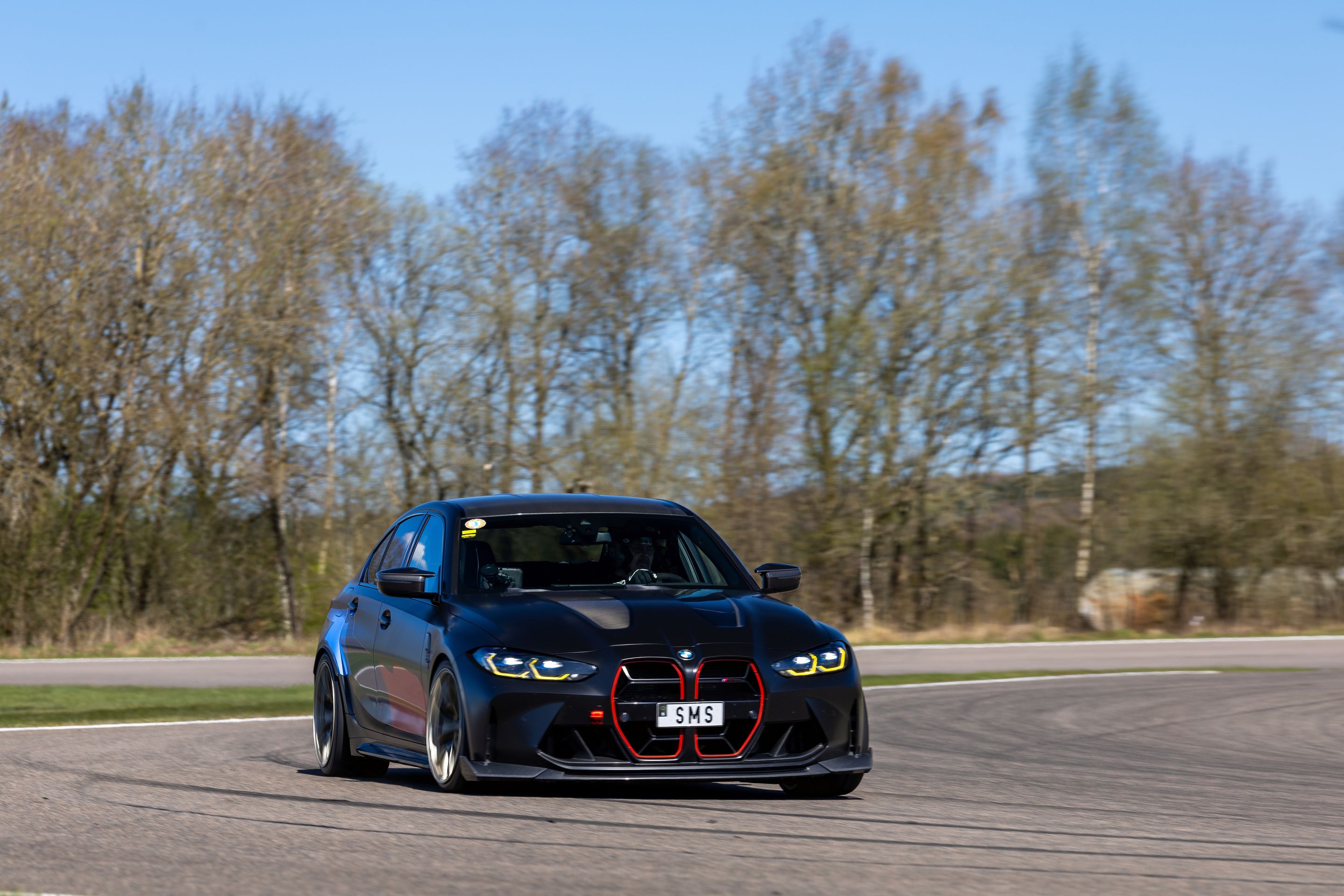 Black BMW G80 M3 with 19" VS-5RS Apex wheels in Motorsport Gold
