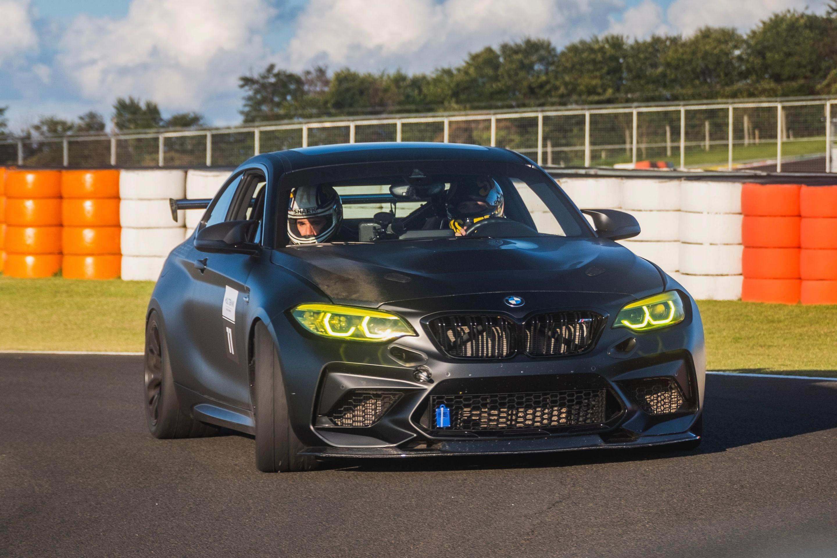 Black BMW F87 M2 with 18" EC-7 Apex wheels in Satin Black