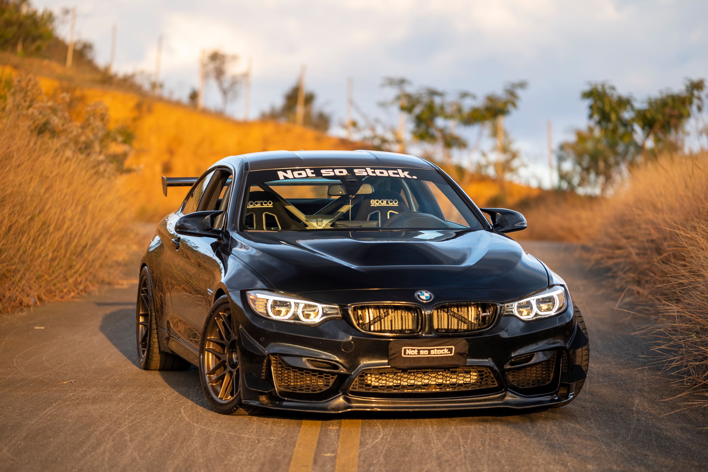 Black BMW F82 Coupe M4 with 19" ARC-8 Apex wheels in Satin Bronze