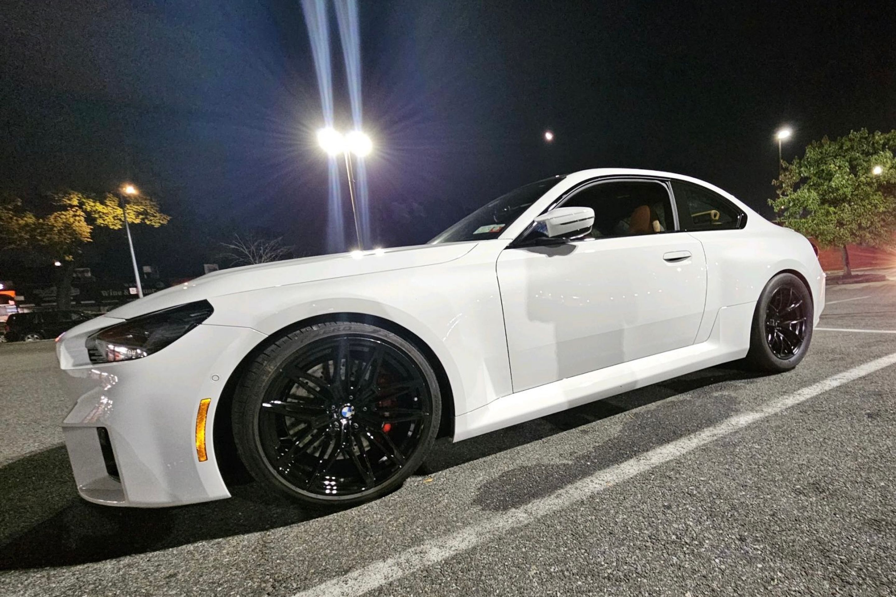 White BMW G87 M2 with 18" VS-5RS Apex wheels in Satin Black