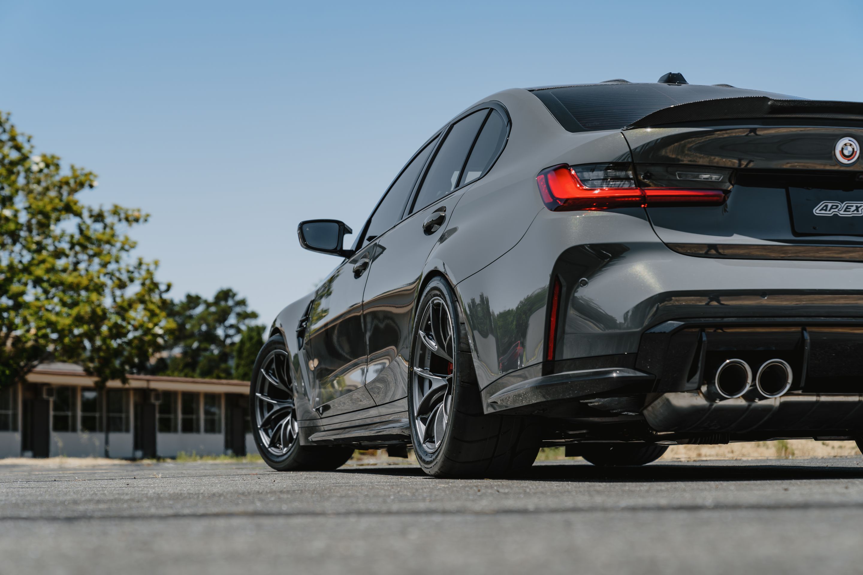Grey BMW G80 M3 with 18" VS-5RS Apex wheels in Anthracite