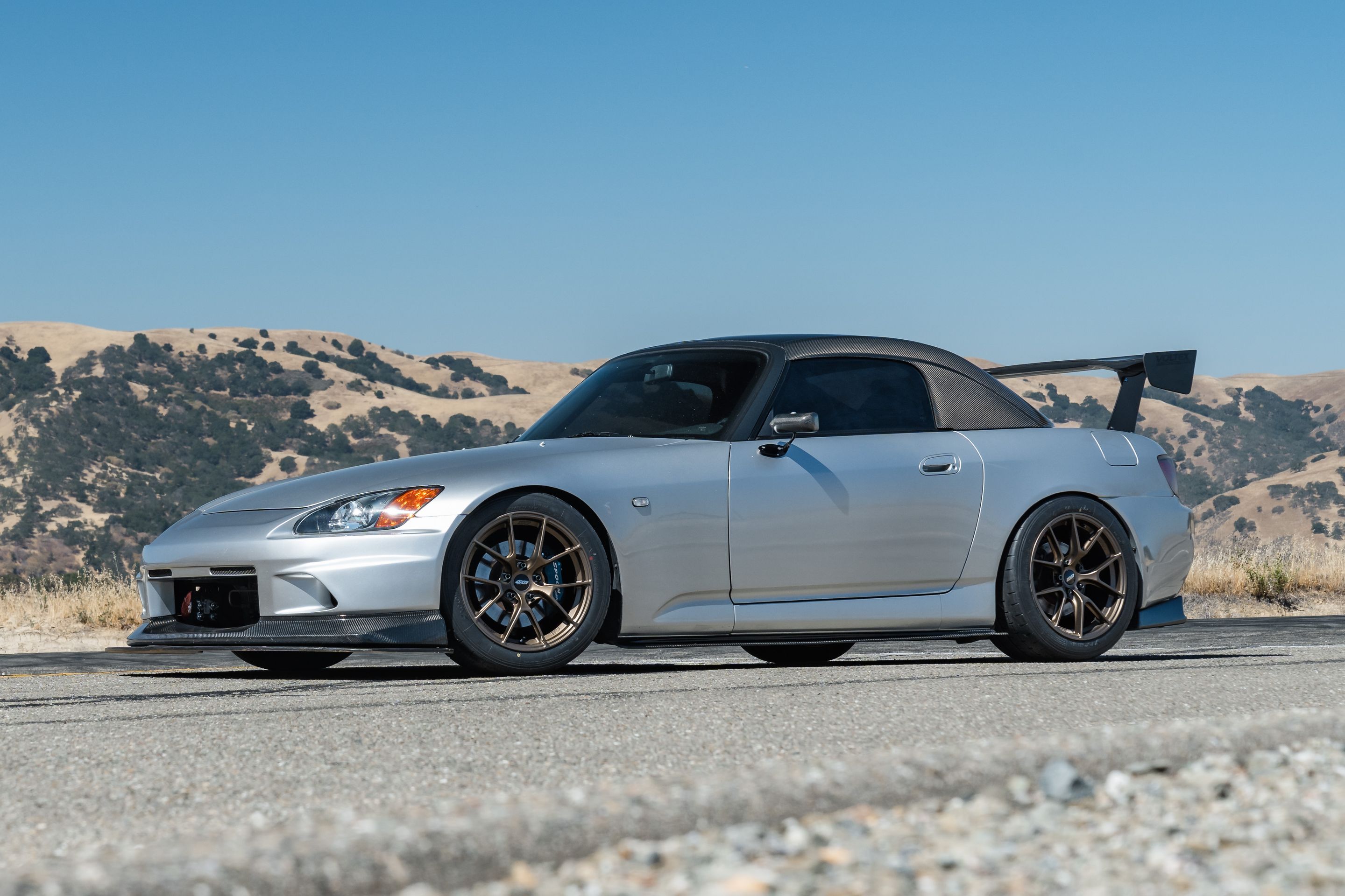 Silver Honda S2000 with 17" VS-5RS Apex wheels in Satin Bronze