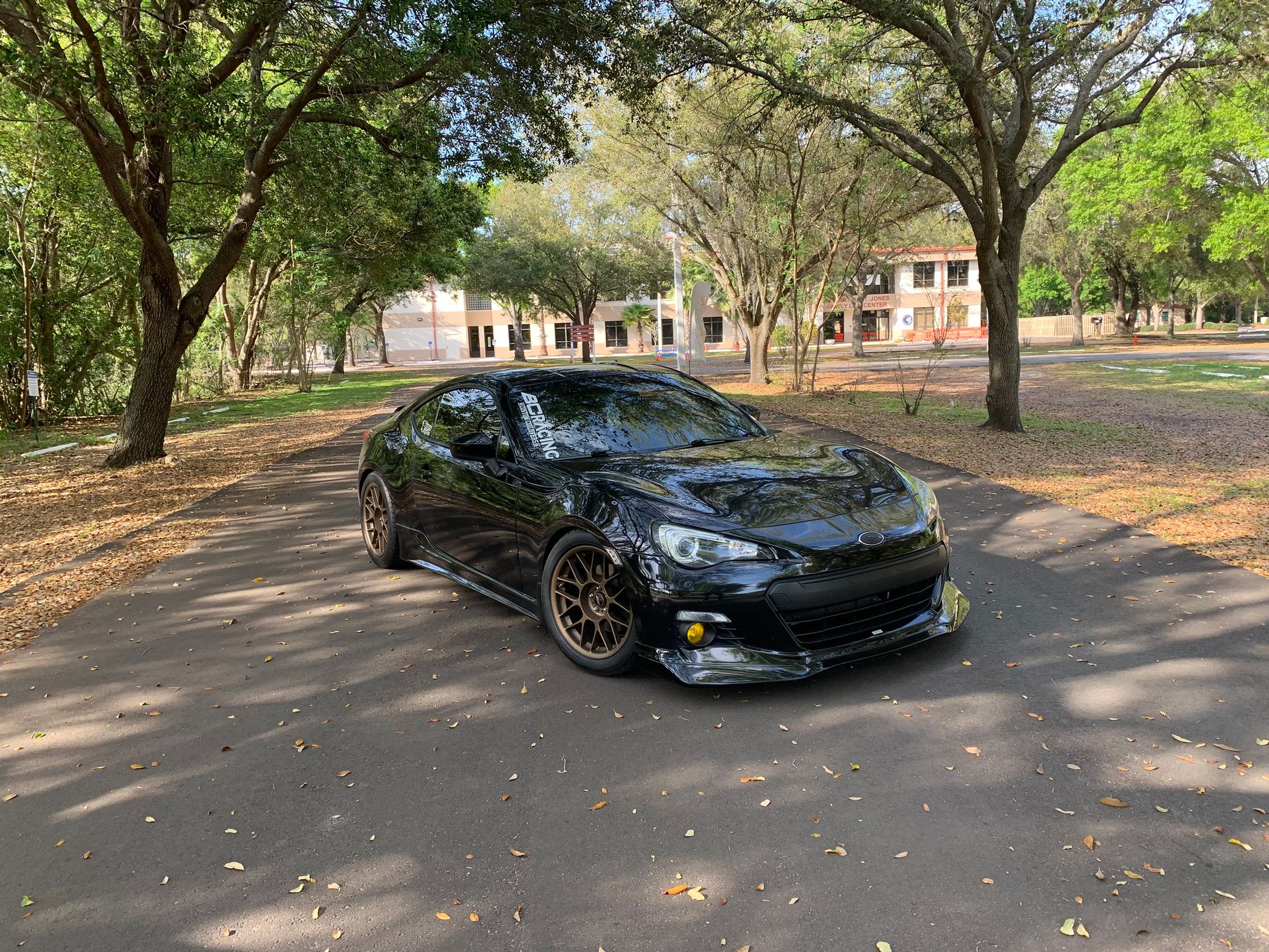 Grey Subaru ZC6 / Gen 1 BRZ with 17" ARC-8 Apex wheels in Satin Bronze