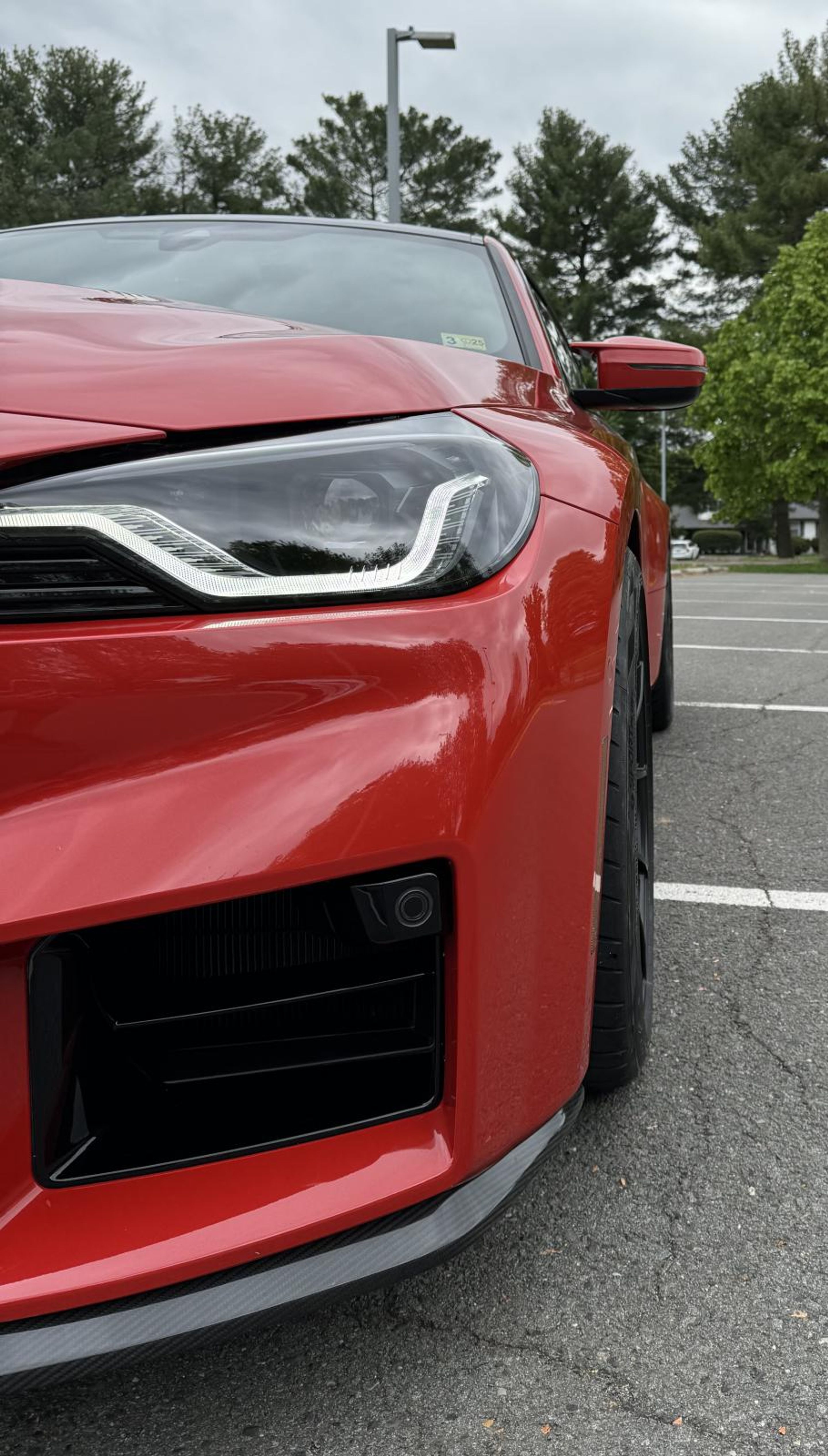 Red BMW G87 M2 with 19" VS-5RS Apex wheels in Satin Black