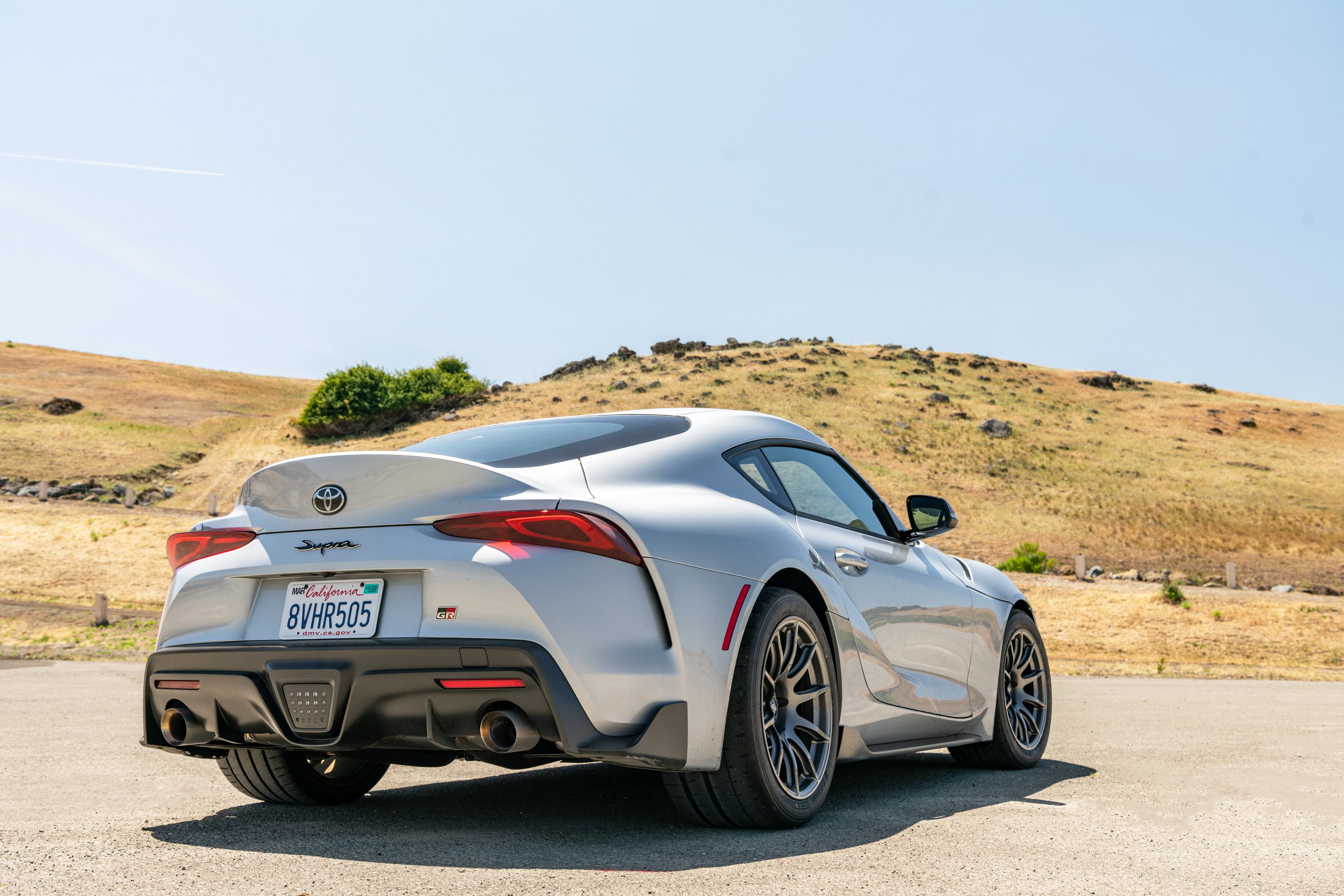 Silver Toyota GR Supra with 18" SM-10 Apex wheels in Anthracite