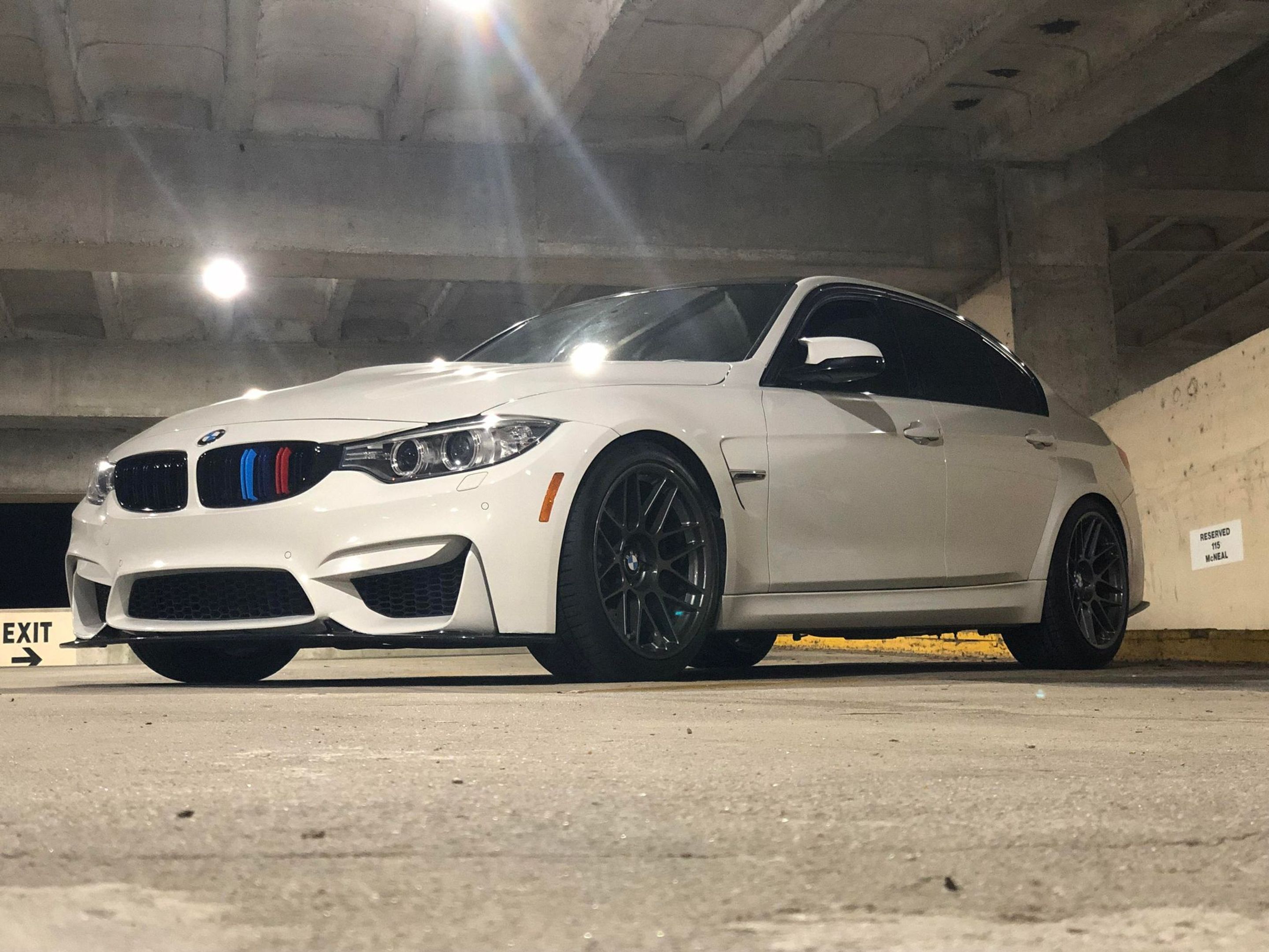 White BMW F80 M3 with 19" ARC-8 Apex wheels in Anthracite