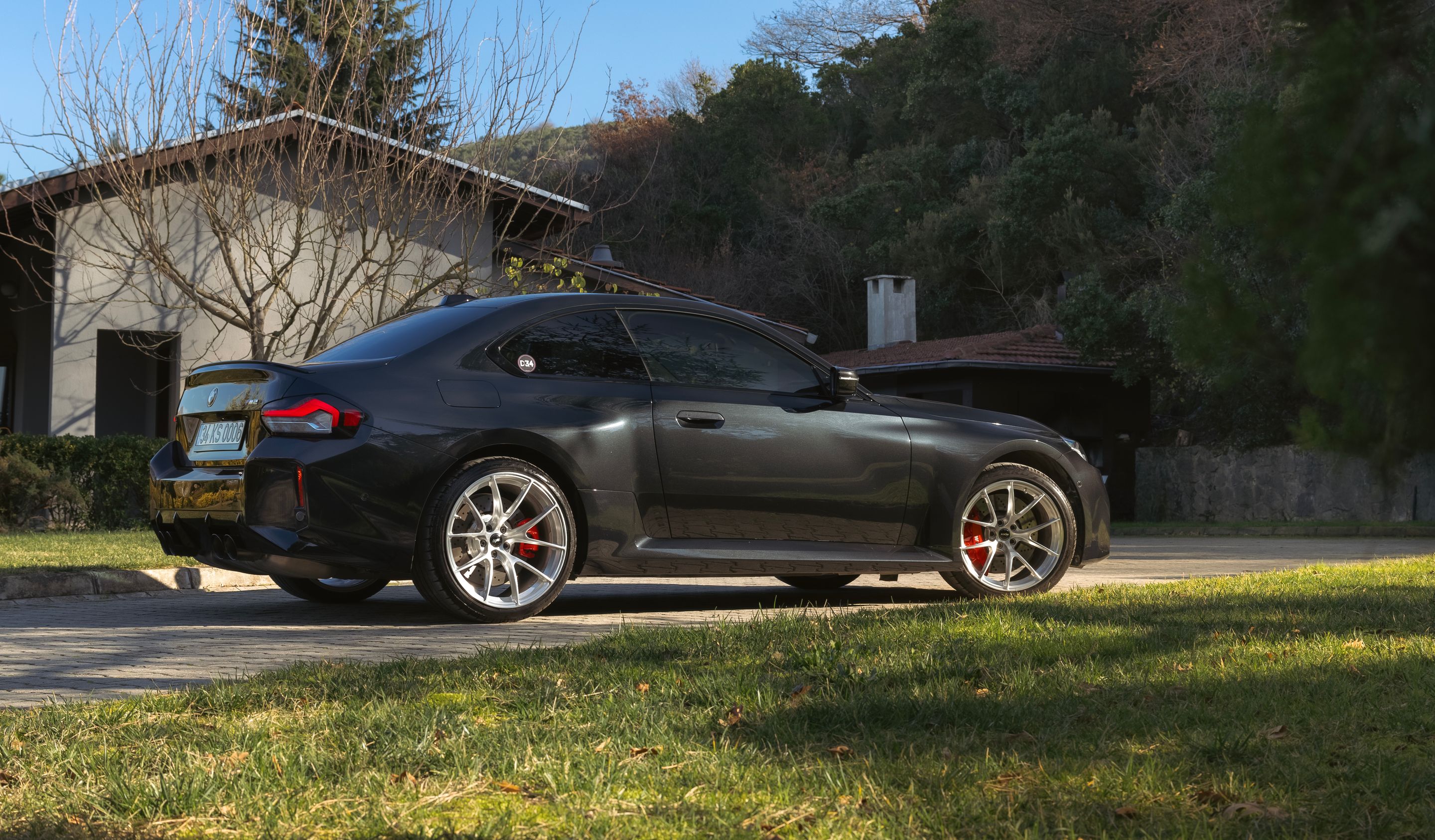Black BMW G87 M2 with 19"/20" VS-5RS Apex wheels in Brushed Clear