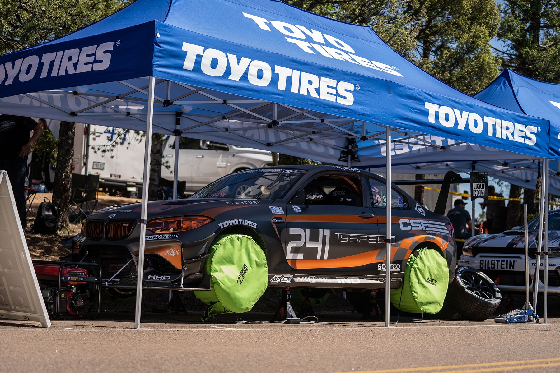 Grey BMW F87 M2 with 18" FL-5 Apex wheels in Satin Black