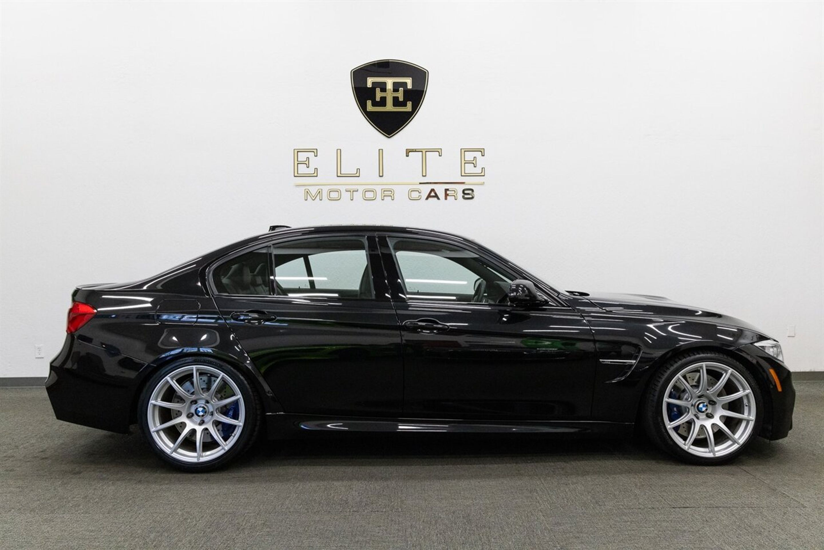 Black BMW F80 M3 with 19" SM-10 Apex wheels in Race Silver