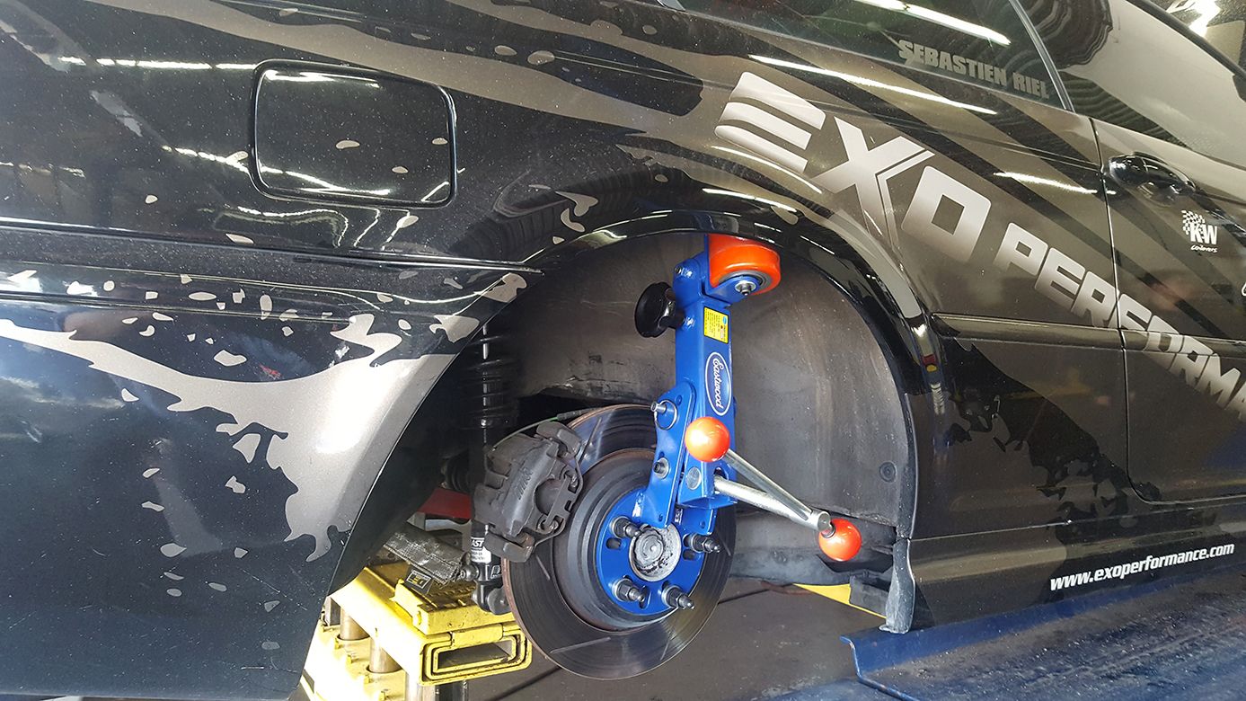 Black BMW E46 M3 with 18" ARC-8 Apex wheels in Satin Black