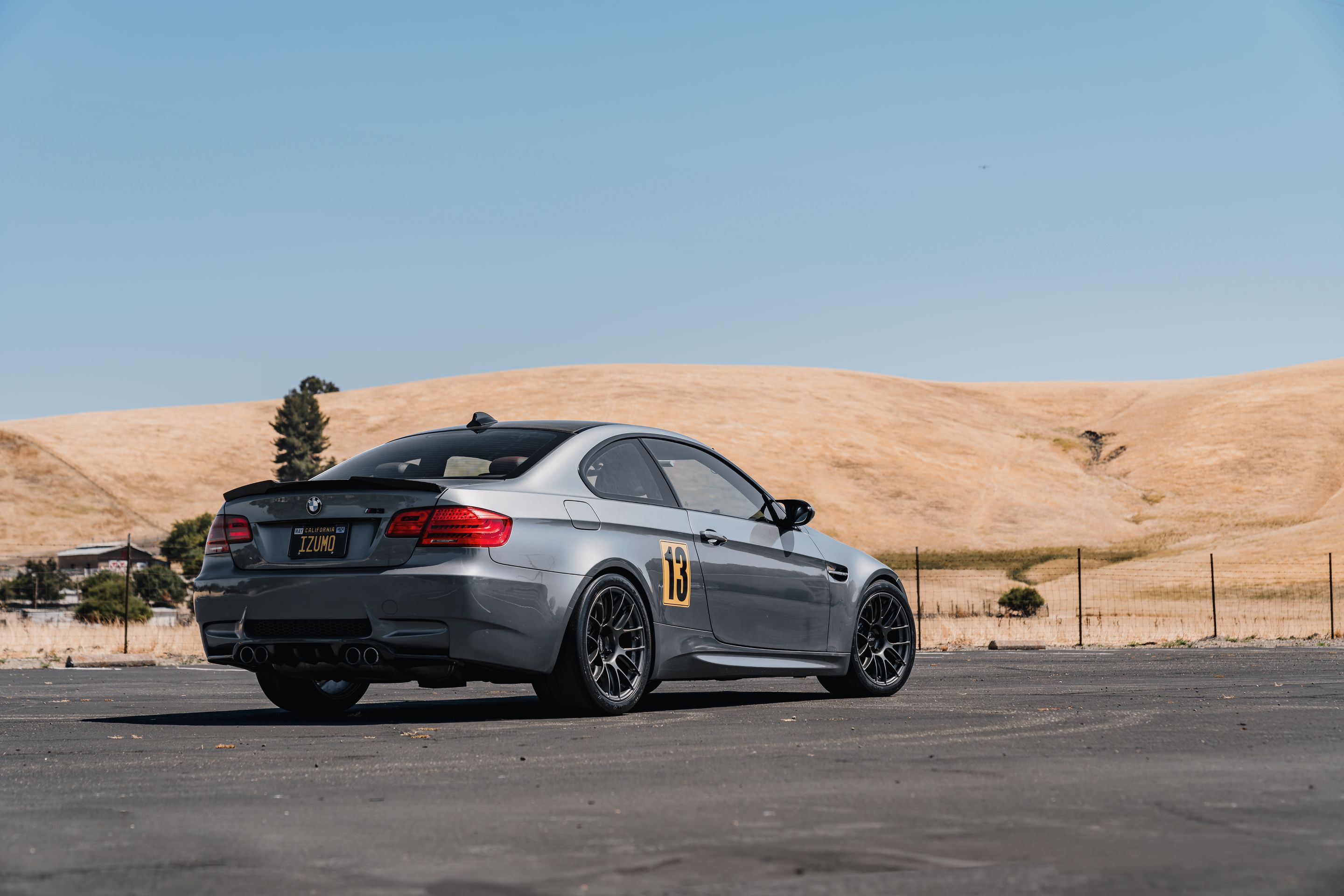 Grey BMW E92 Coupe M3 with 18" EC-7RS Apex wheels in Anthracite