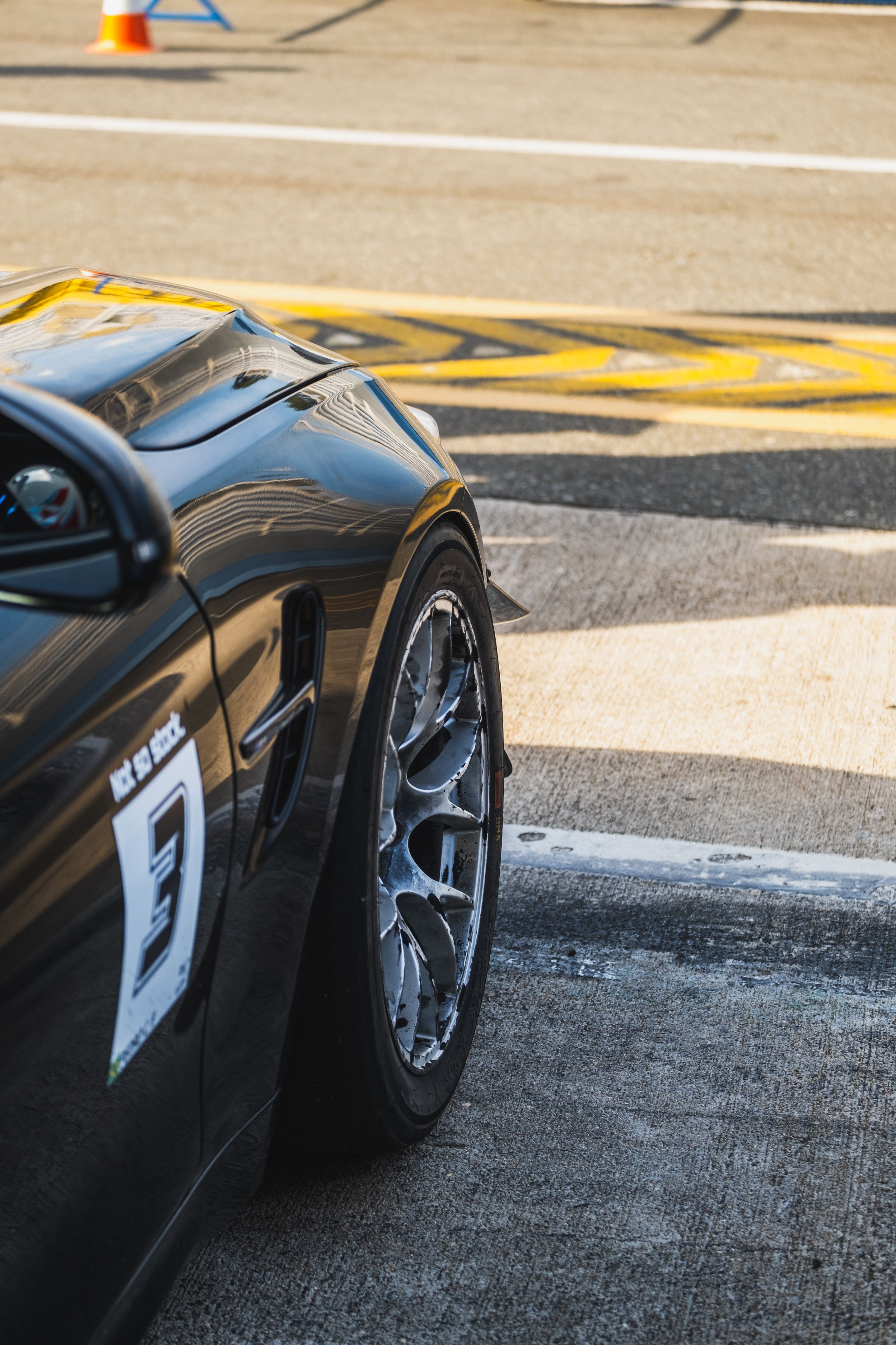 Black BMW F82 Coupe M4 with 18" EC-7 Apex wheels in Race Silver