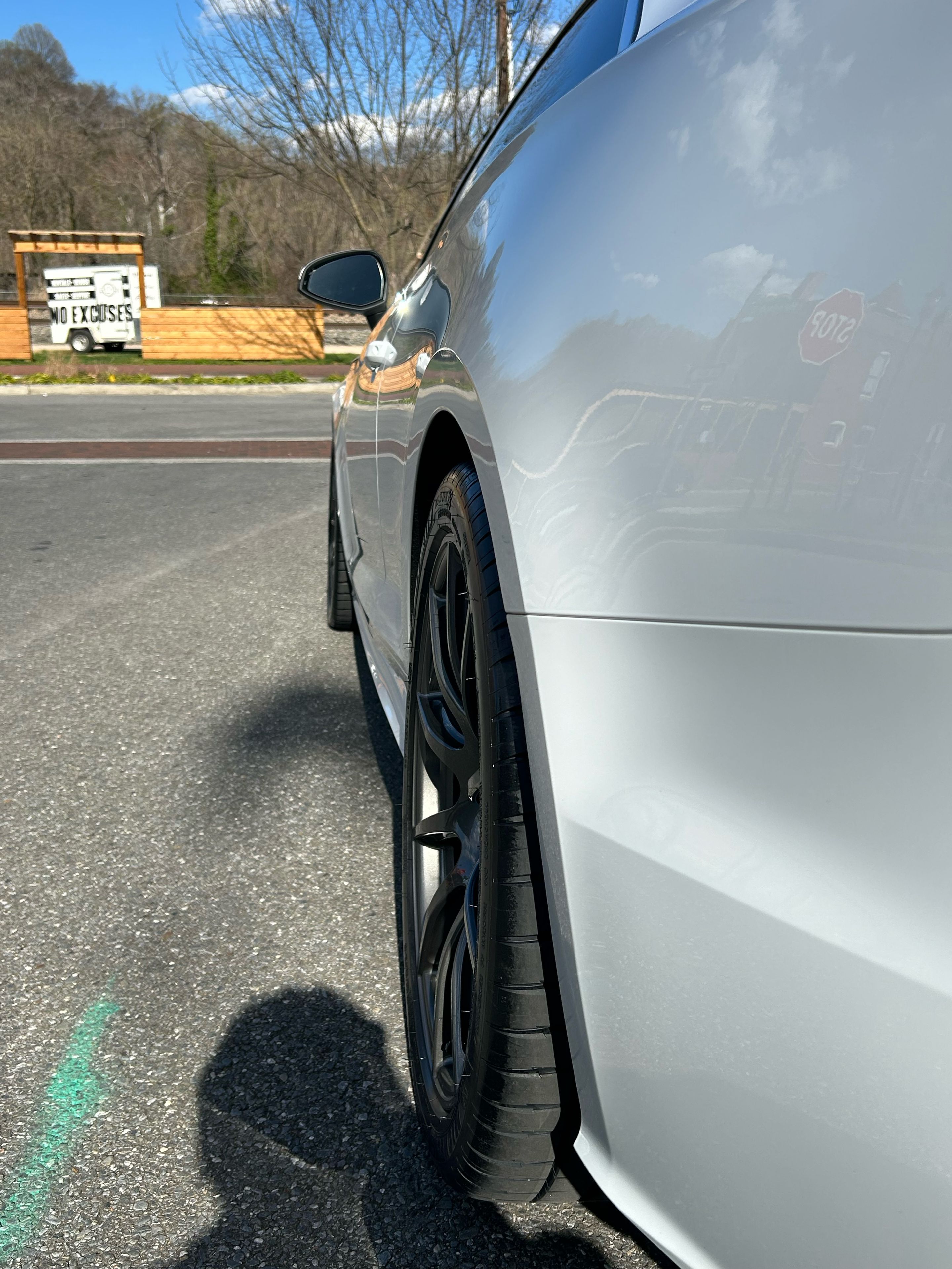 White Audi B9 S5 with 19" SM-10 Apex wheels in Anthracite