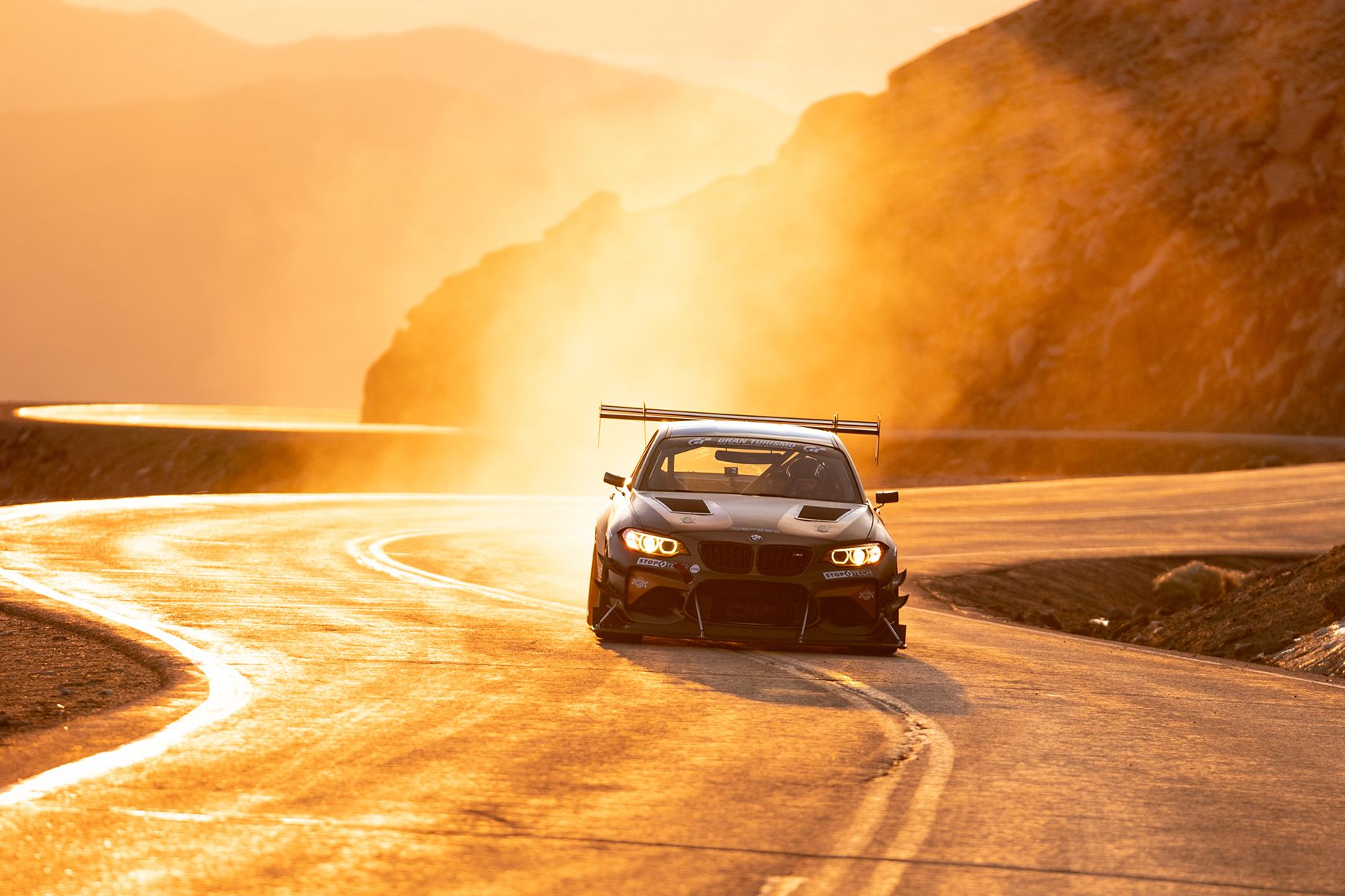 Grey BMW F87 M2 with 18" FL-5 Apex wheels in Satin Black
