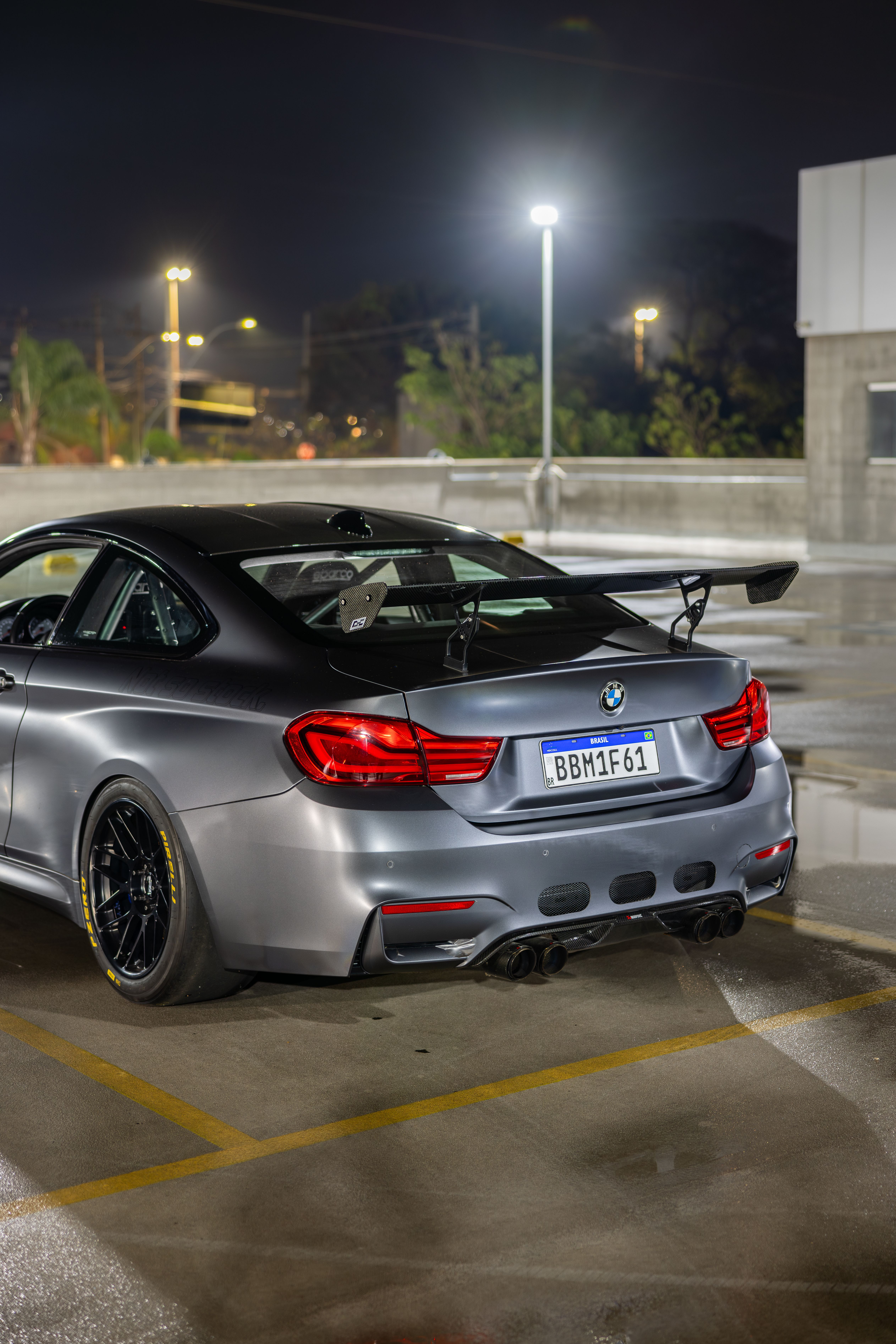 Grey BMW F82 Coupe M4 with 18" ARC-8 Apex wheels in Satin Black