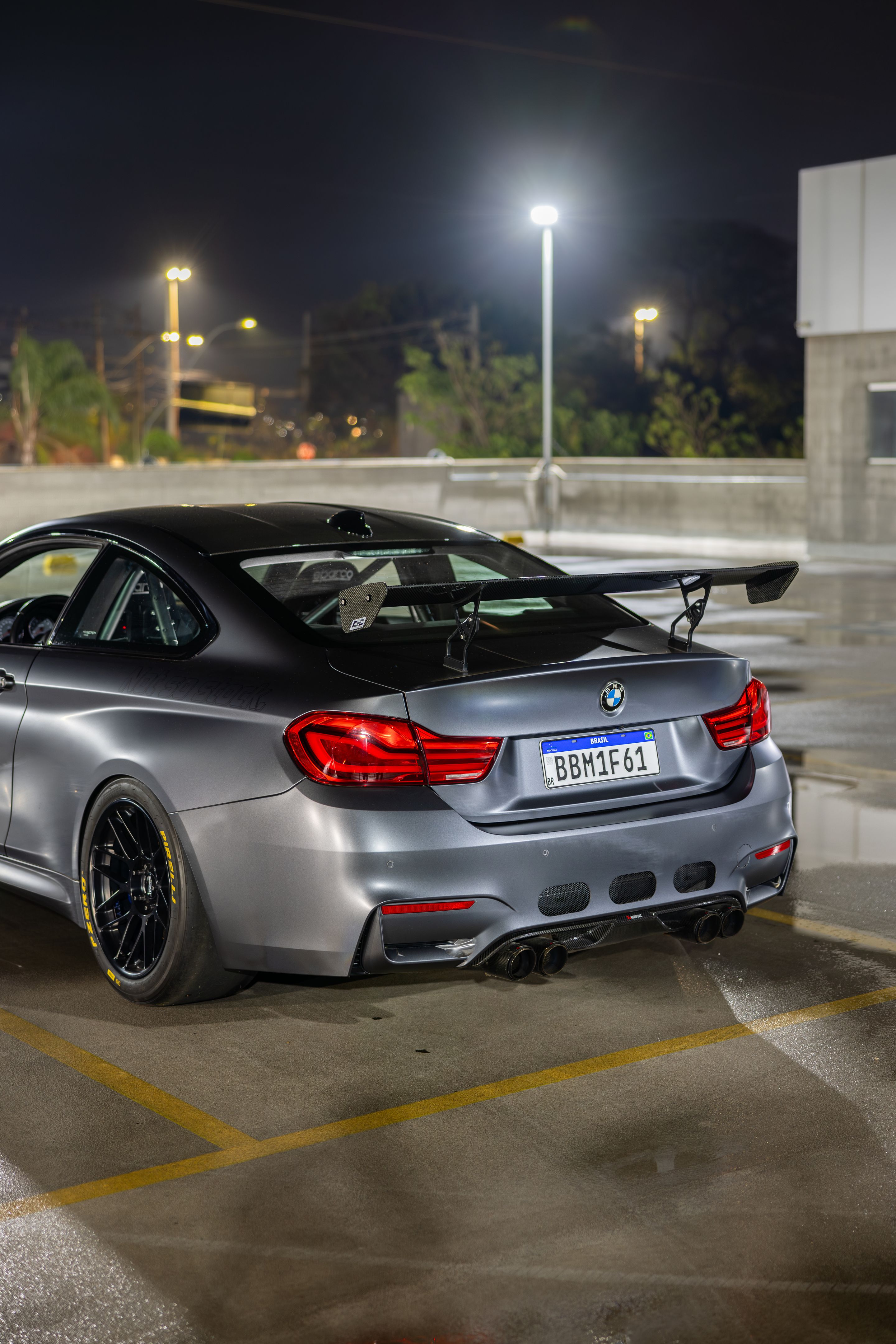 Grey BMW F82 Coupe M4 with 18" ARC-8 Apex wheels in Satin Black