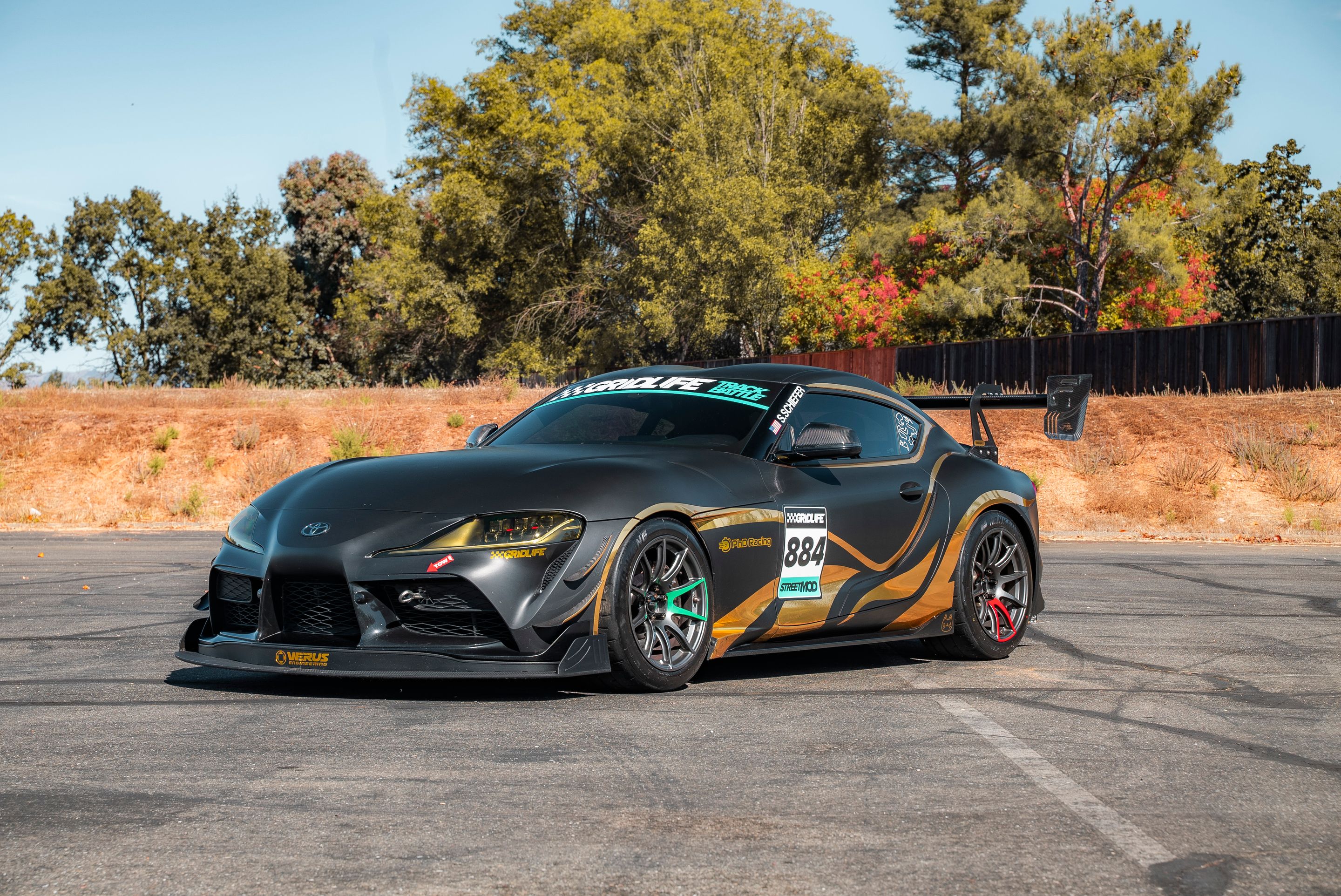 Grey Toyota GR Supra with 18" SM-10 Apex wheels in Anthracite