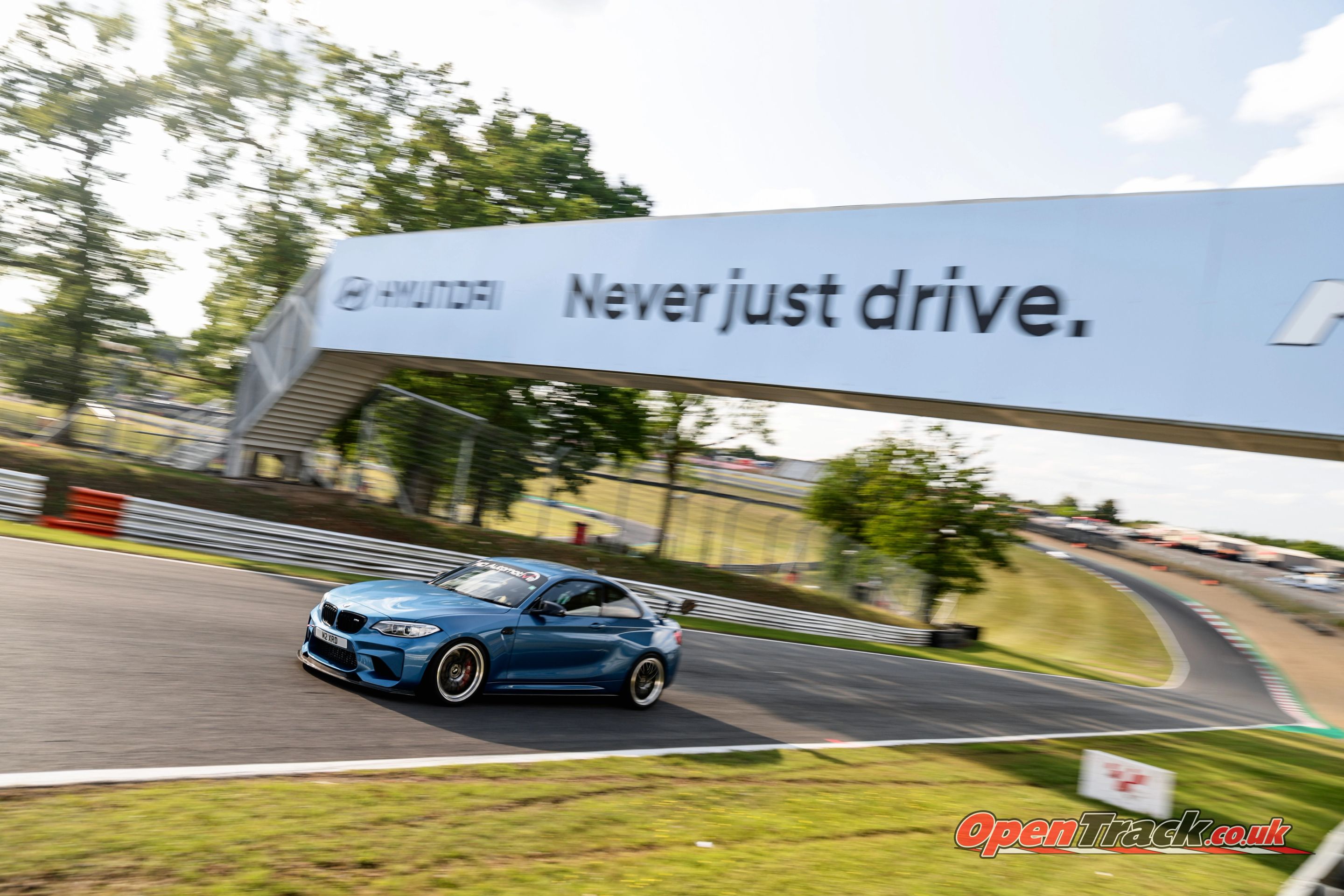 Blue BMW F87 M2 with 19" ML-10RT Apex wheels in Machined Lip Anthracite