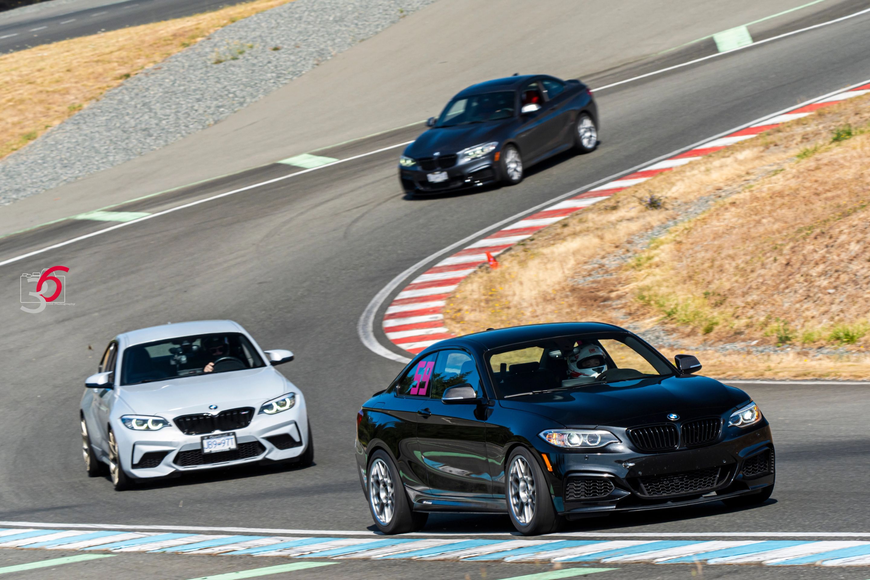 Black BMW F22 Coupe 2 Series with 18" ARC-8 Apex wheels in Race Silver