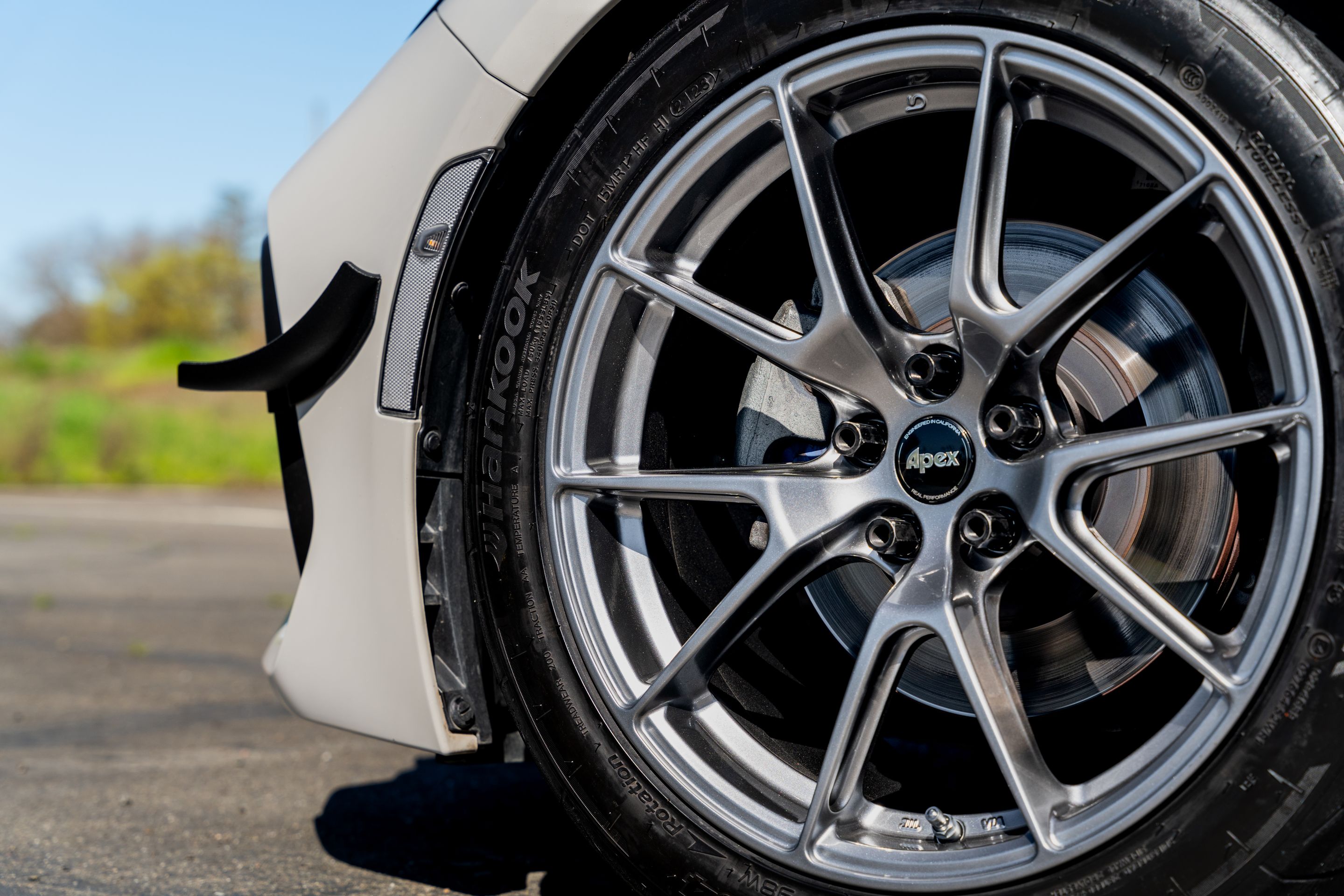 White Subaru ZD8 / Gen 2 BRZ with 17" VS-5 Apex wheels in Hyper Black