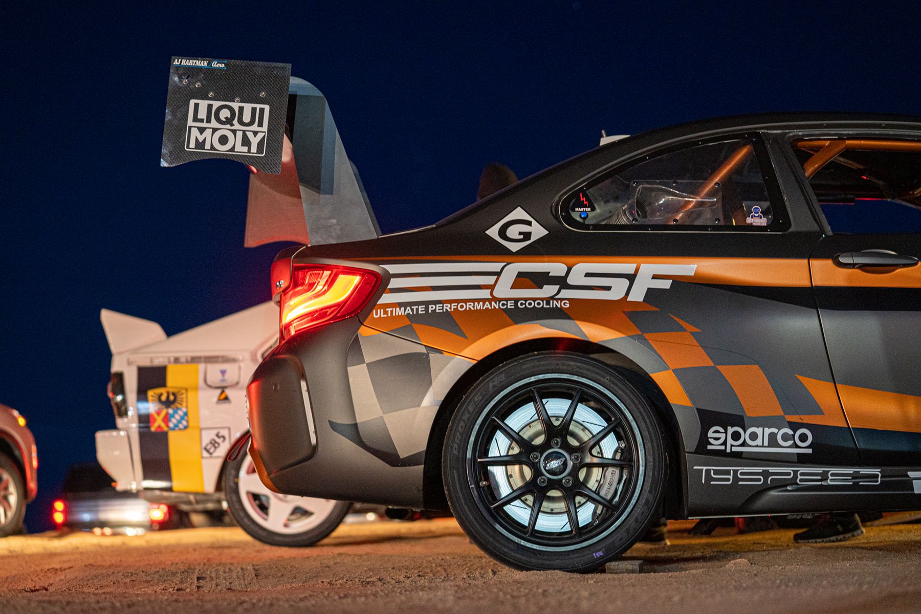 Grey BMW F87 M2 with 18" FL-5 Apex wheels in Satin Black