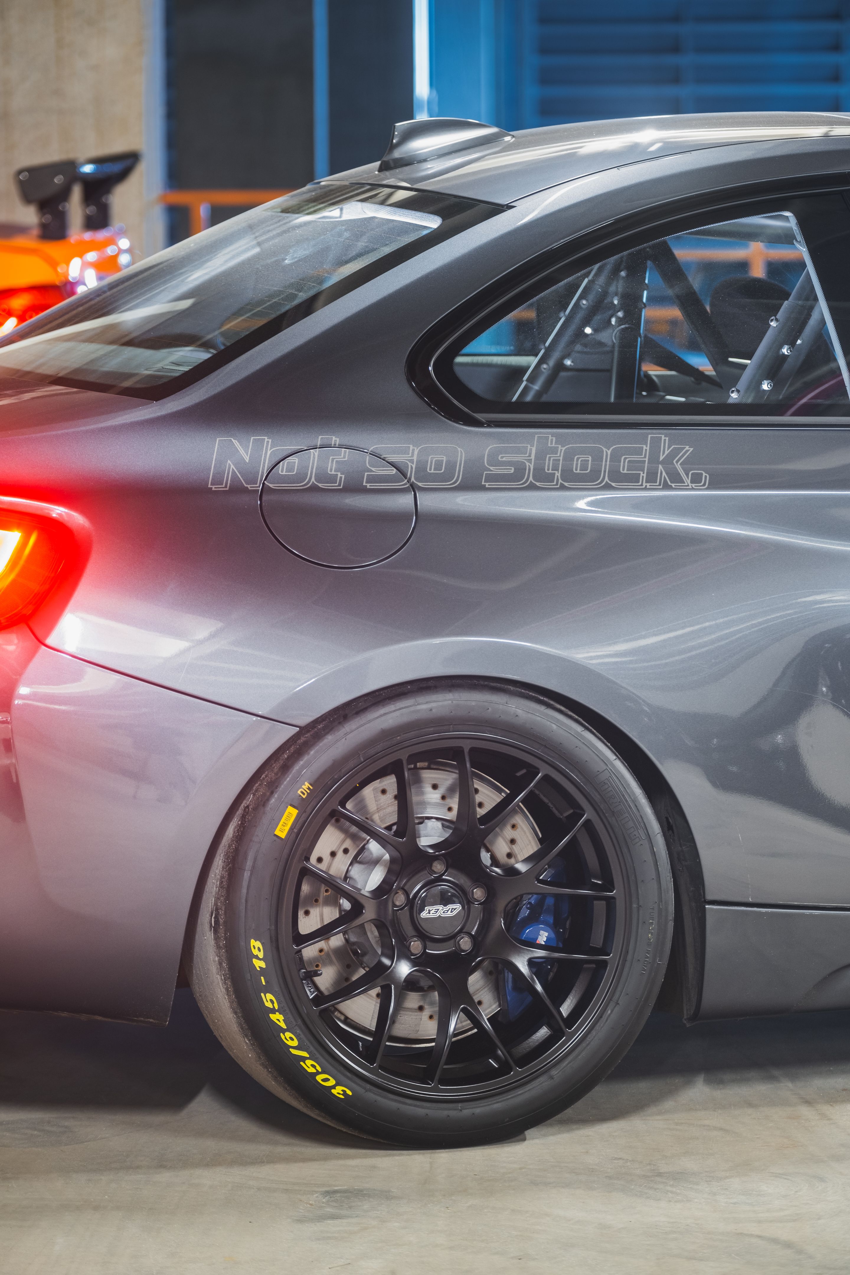 Black BMW F87 M2 with 18" EC-7 Apex wheels in Satin Black