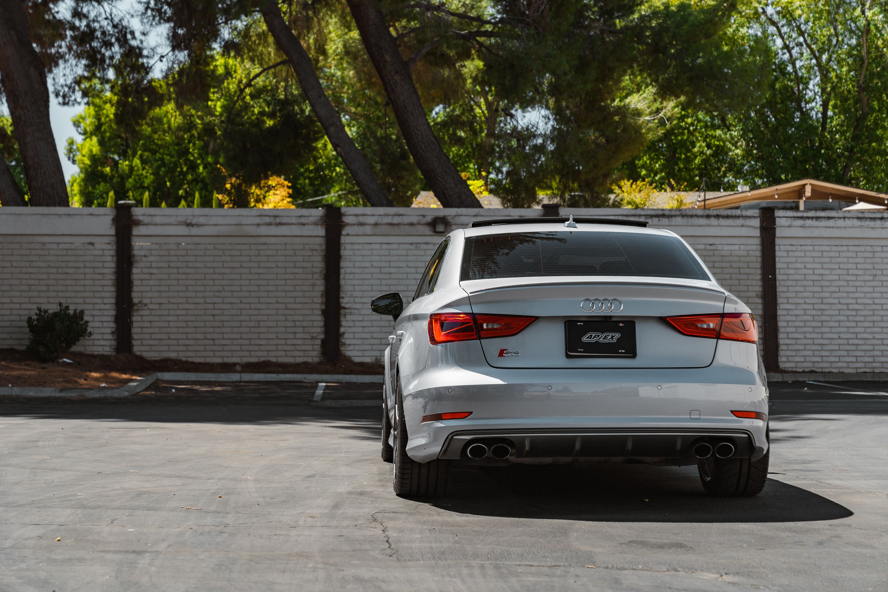 Silver Audi 8V S3 with 18" SM-10 Apex wheels in Anthracite