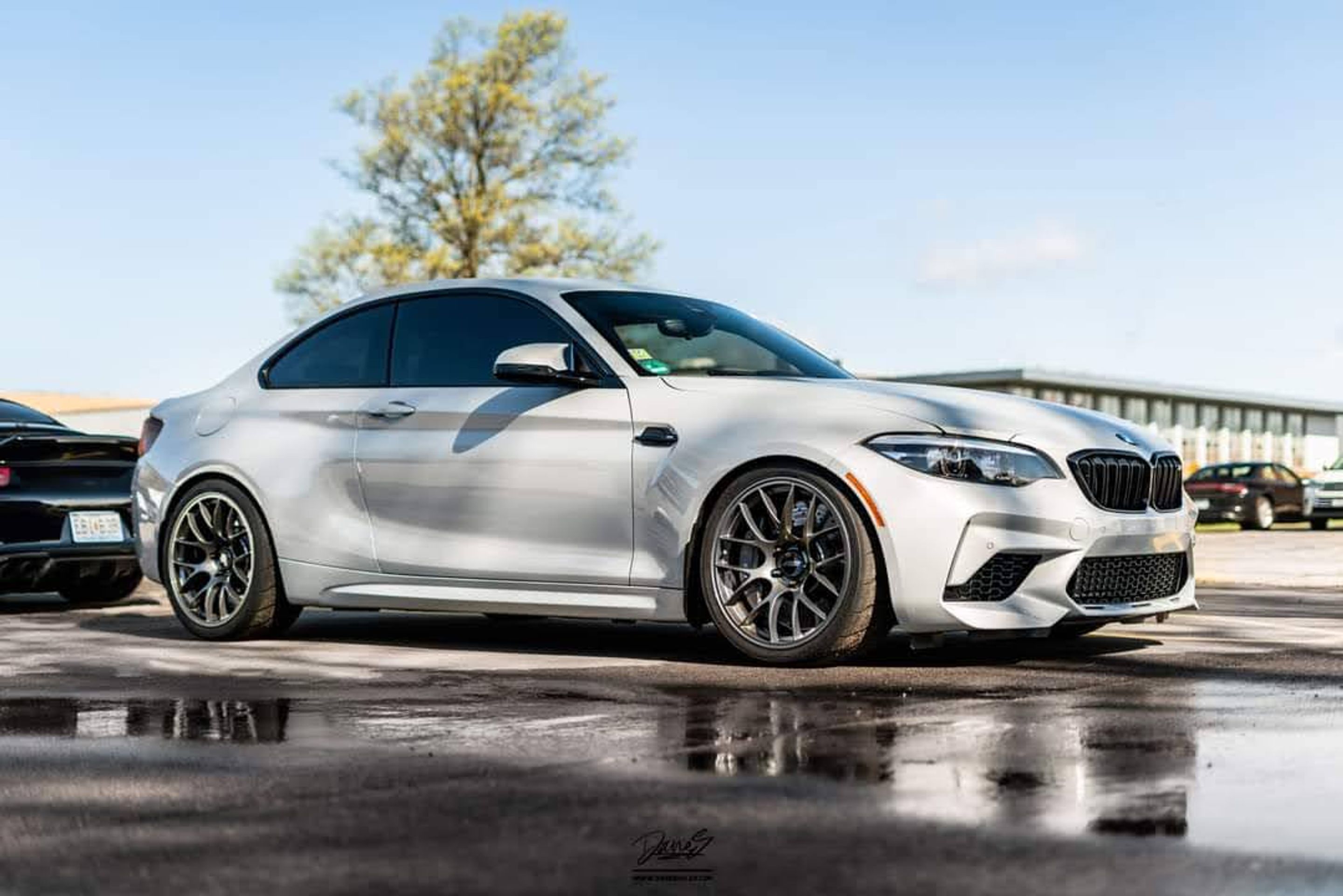 Grey BMW F87 M2 with 19" EC-7 Apex wheels in Anthracite