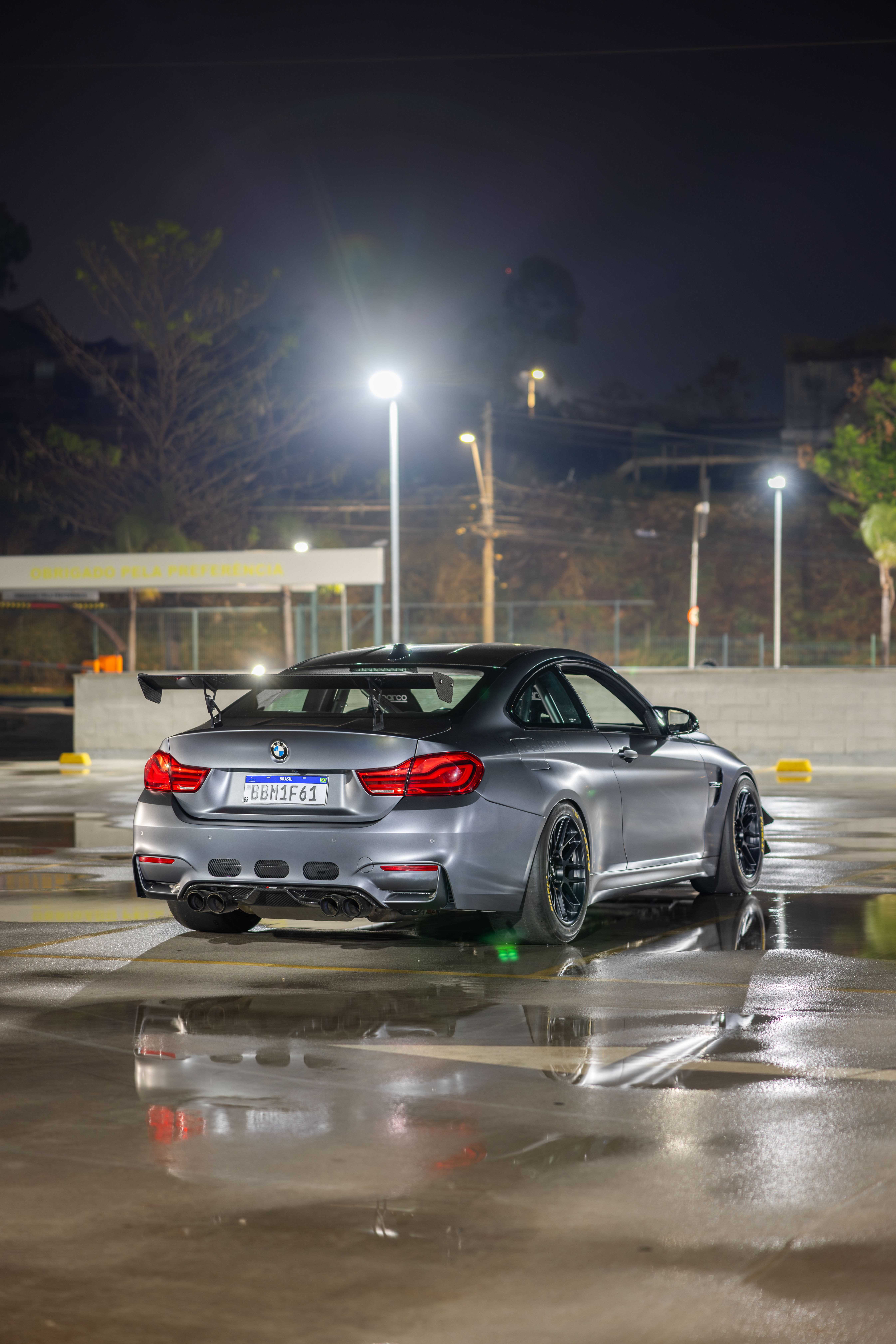 Grey BMW F82 Coupe M4 with 18" ARC-8 Apex wheels in Satin Black