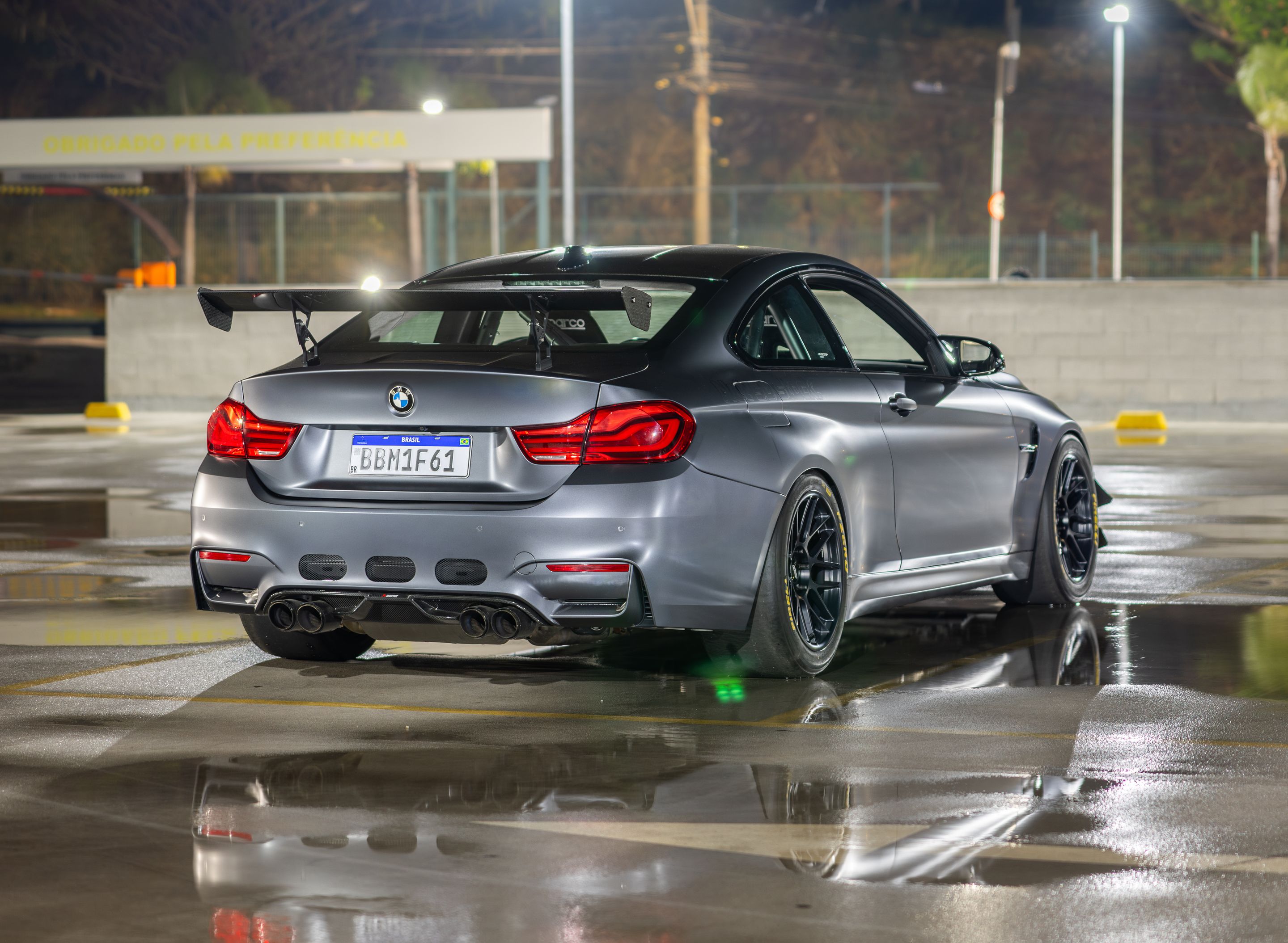 Grey BMW F82 Coupe M4 with 18" ARC-8 Apex wheels in Satin Black