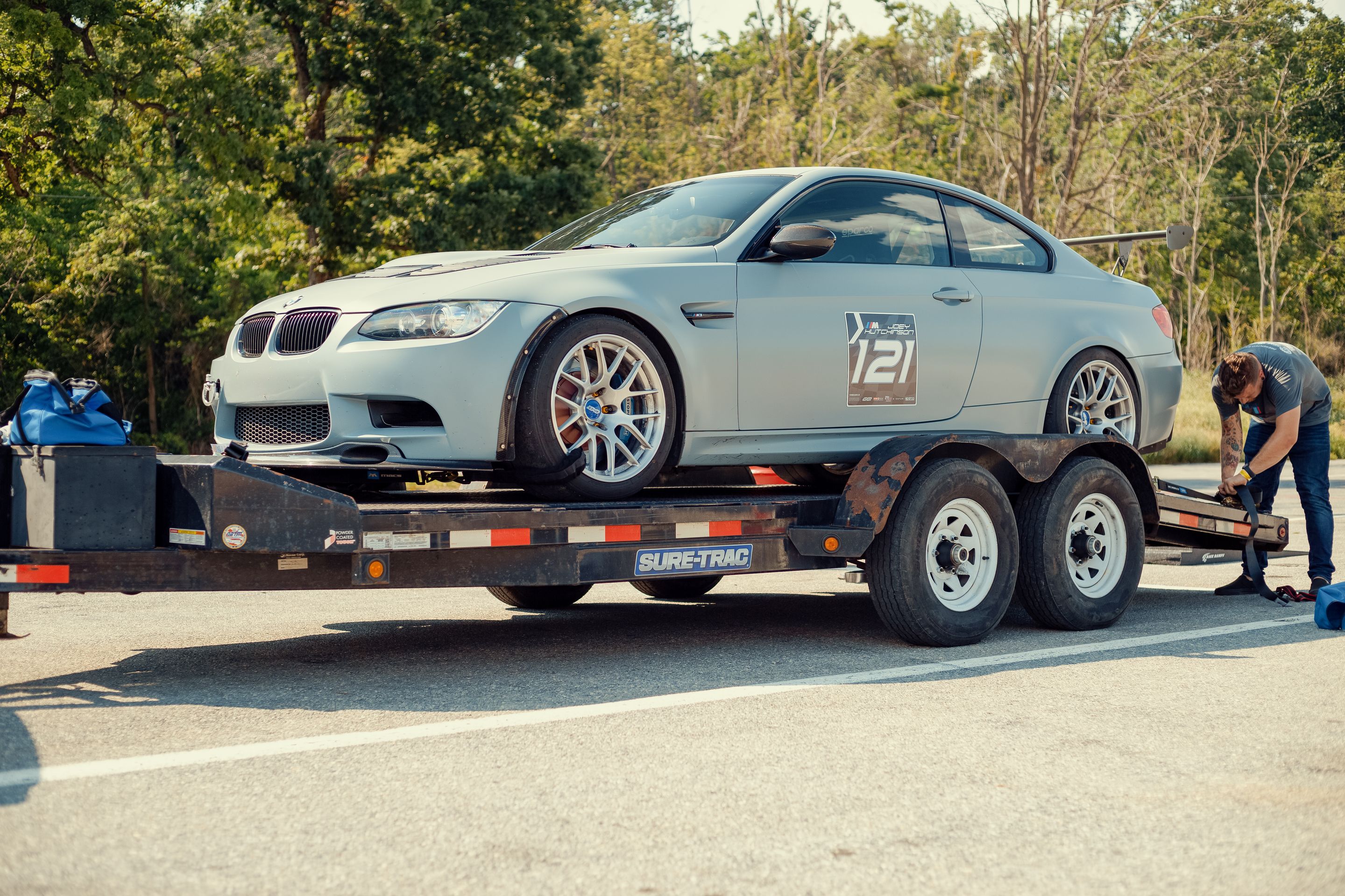 Grey BMW E92 Coupe M3 with 18" EC-7R Apex wheels in Brushed Clear