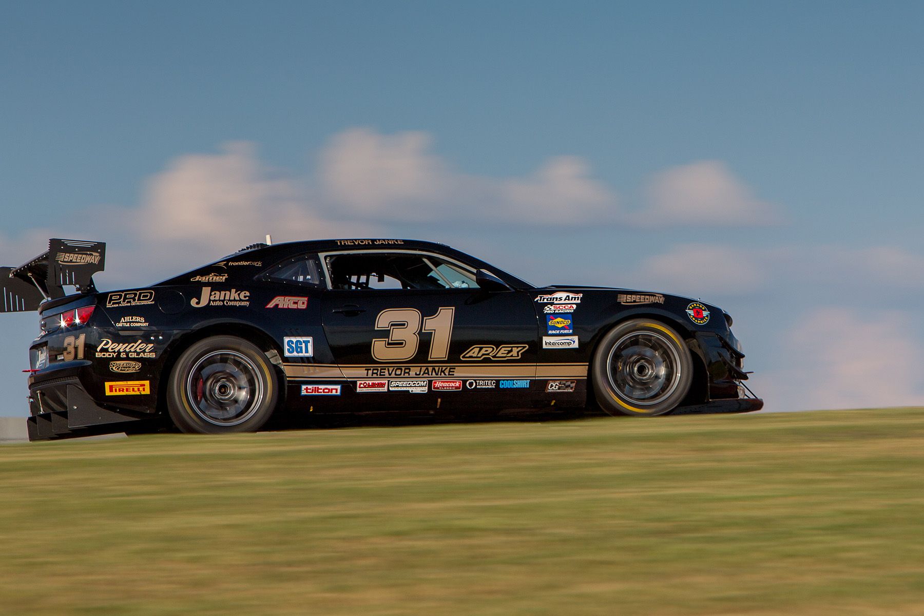 Black Chevrolet 5th Gen Camaro SS with 18" EC-7 Apex wheels in Anthracite
