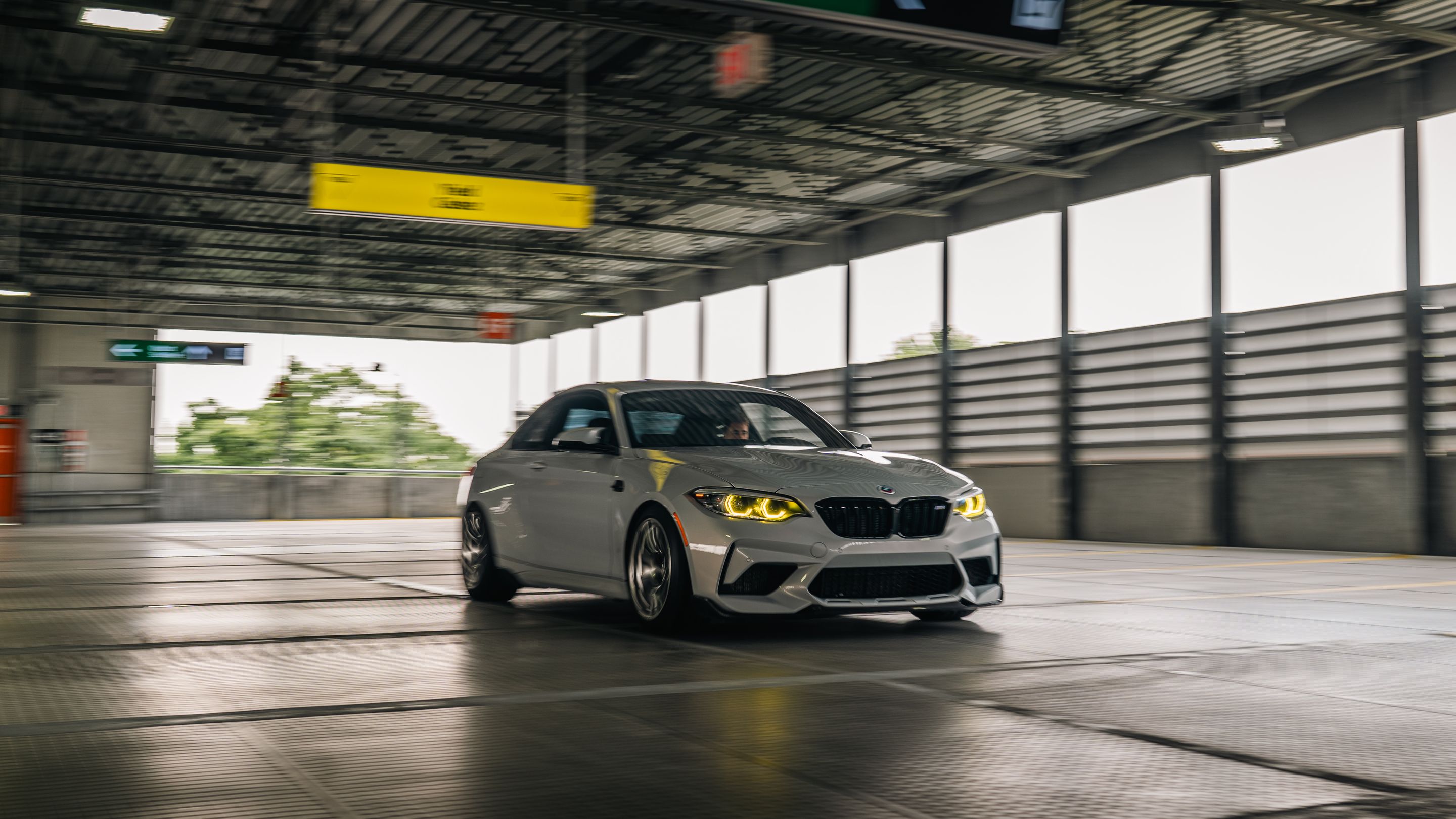 Silver BMW F87 M2 with 18" SM-10 Apex wheels in Anthracite