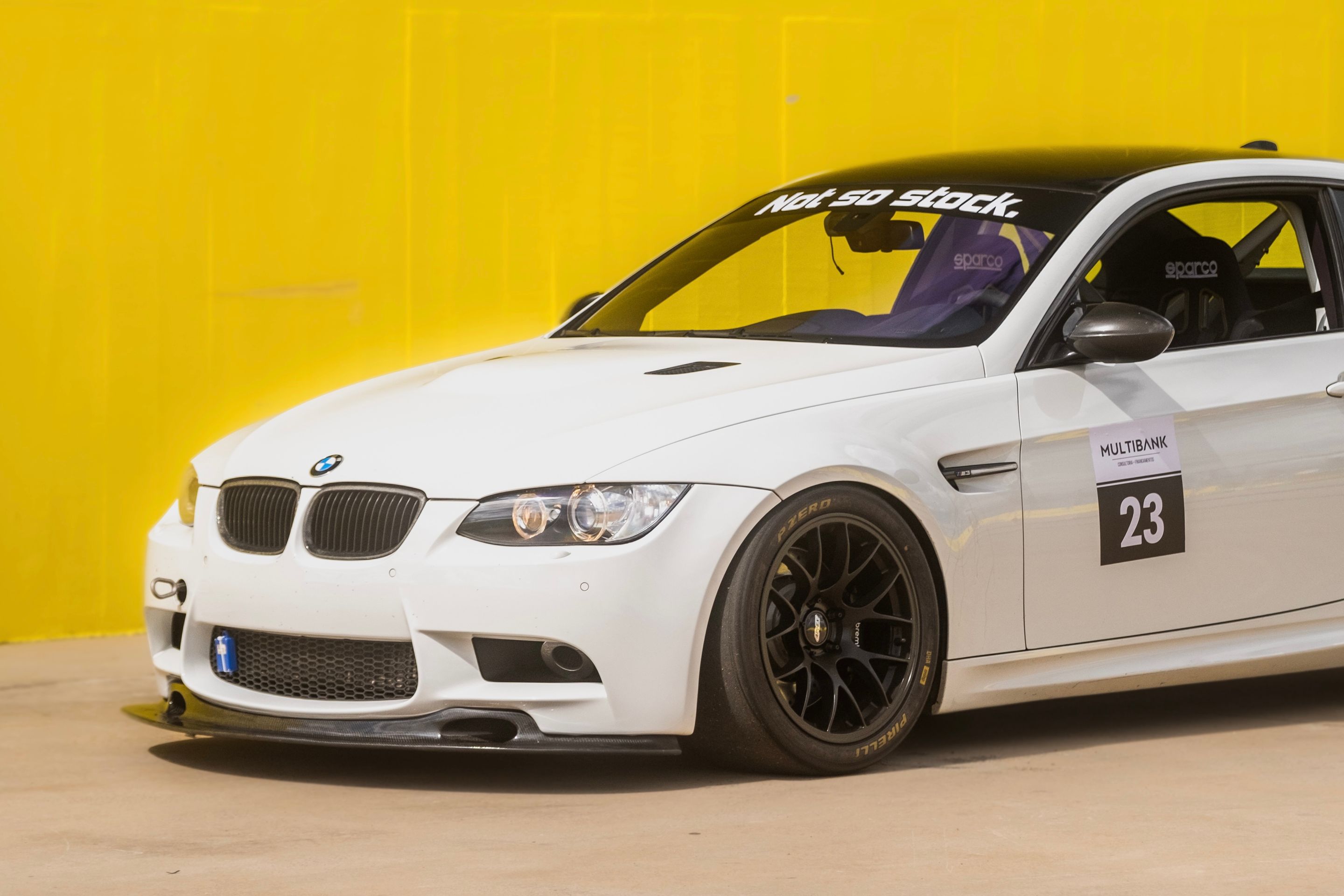 White BMW E92 Coupe M3 with 18" EC-7 Apex wheels in Satin Black