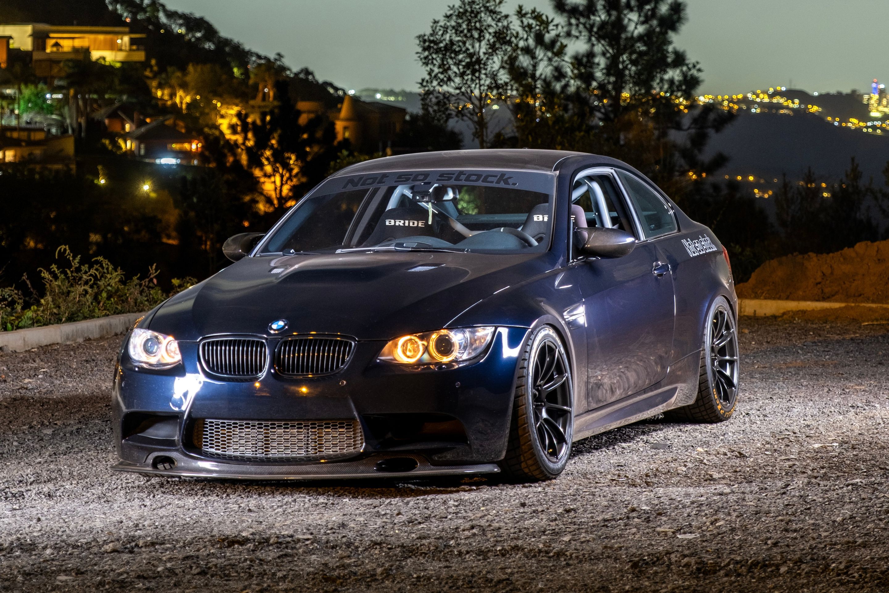 Blue BMW E92 Coupe M3 with 18" SM-10RS Apex wheels in Satin Black